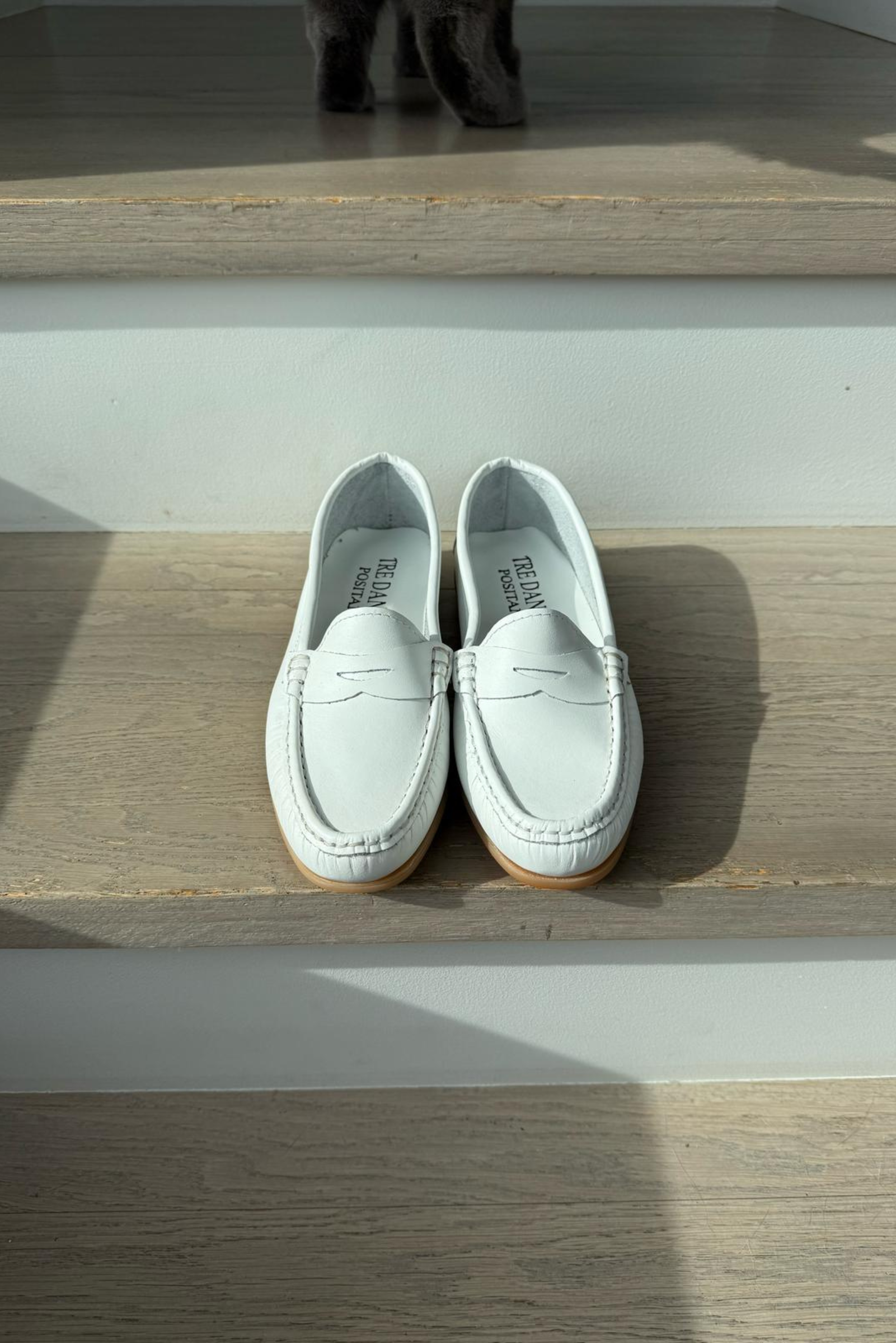 Italian Leather Loafers - White