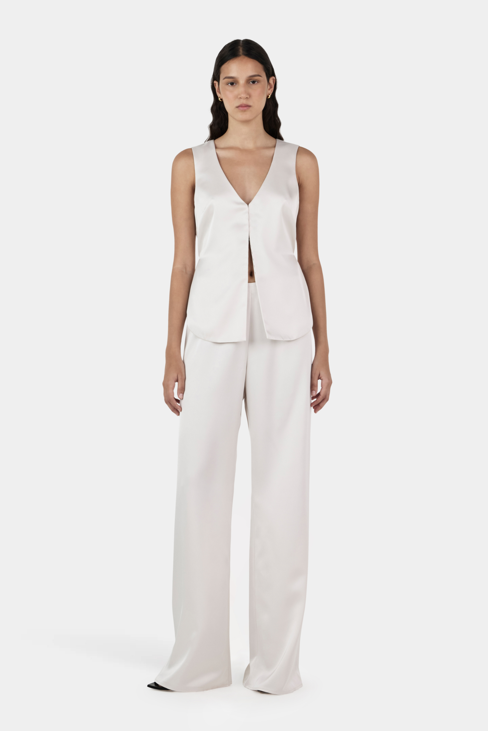 Rey Satin Vest - Ivory