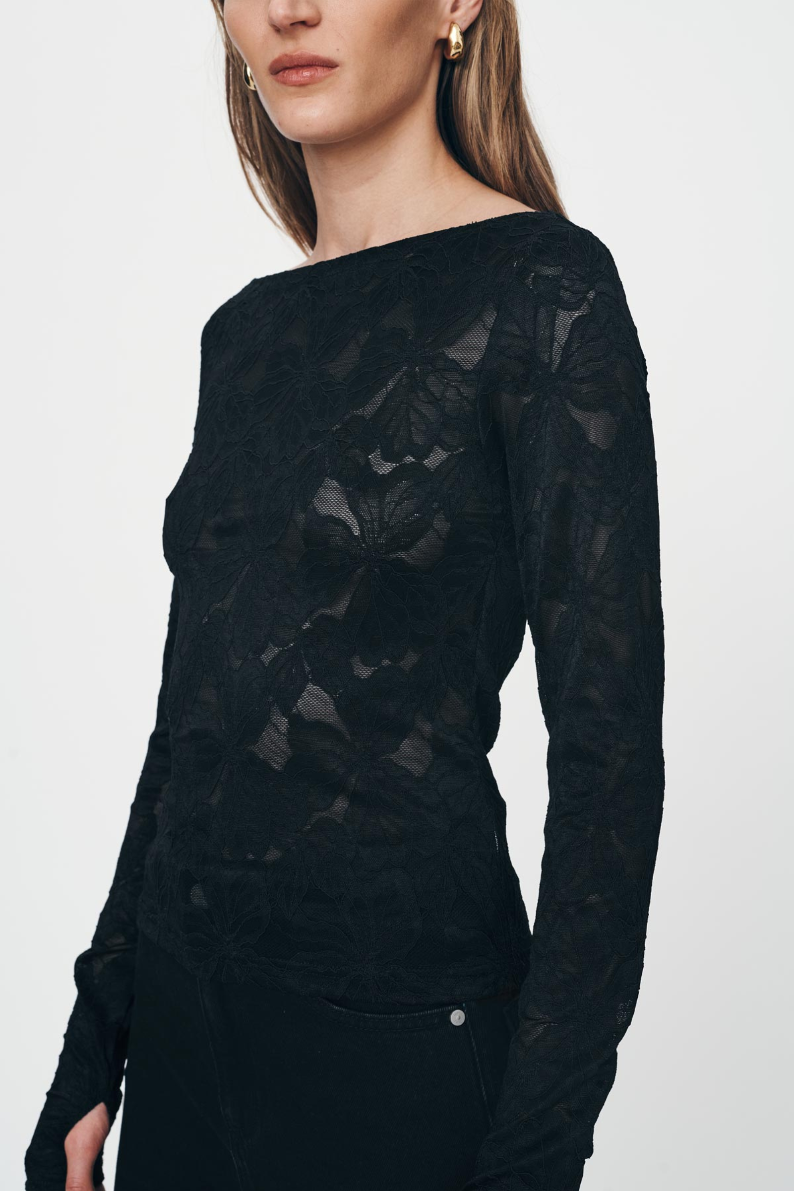 Samantha Lace Top - Black