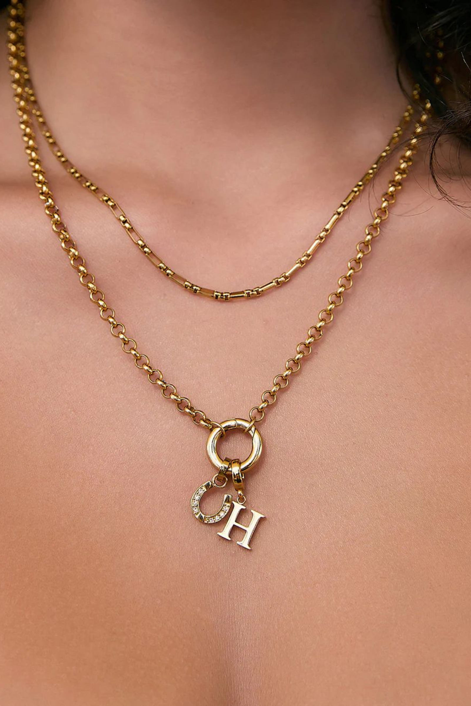 Circle Charm Necklace - Gold