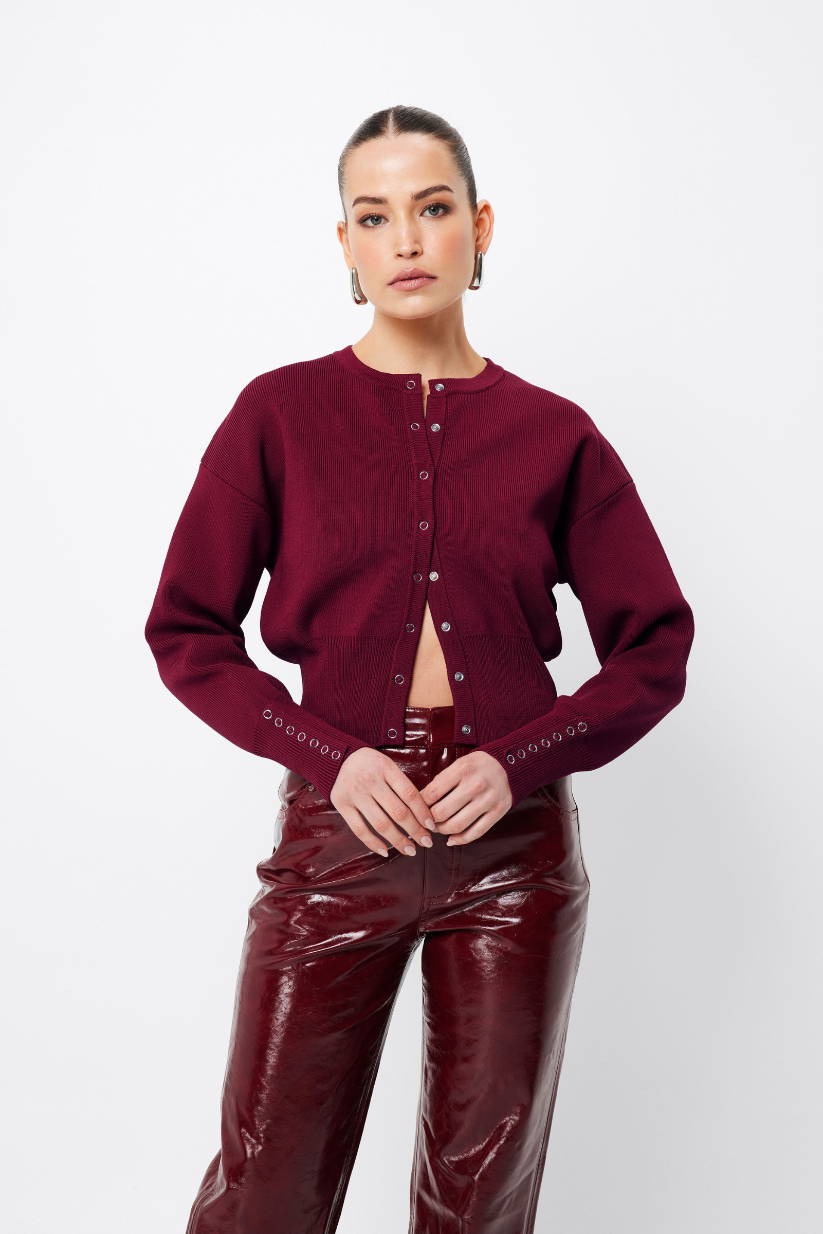 Manhattan Cardigan/Bomber - Crimson