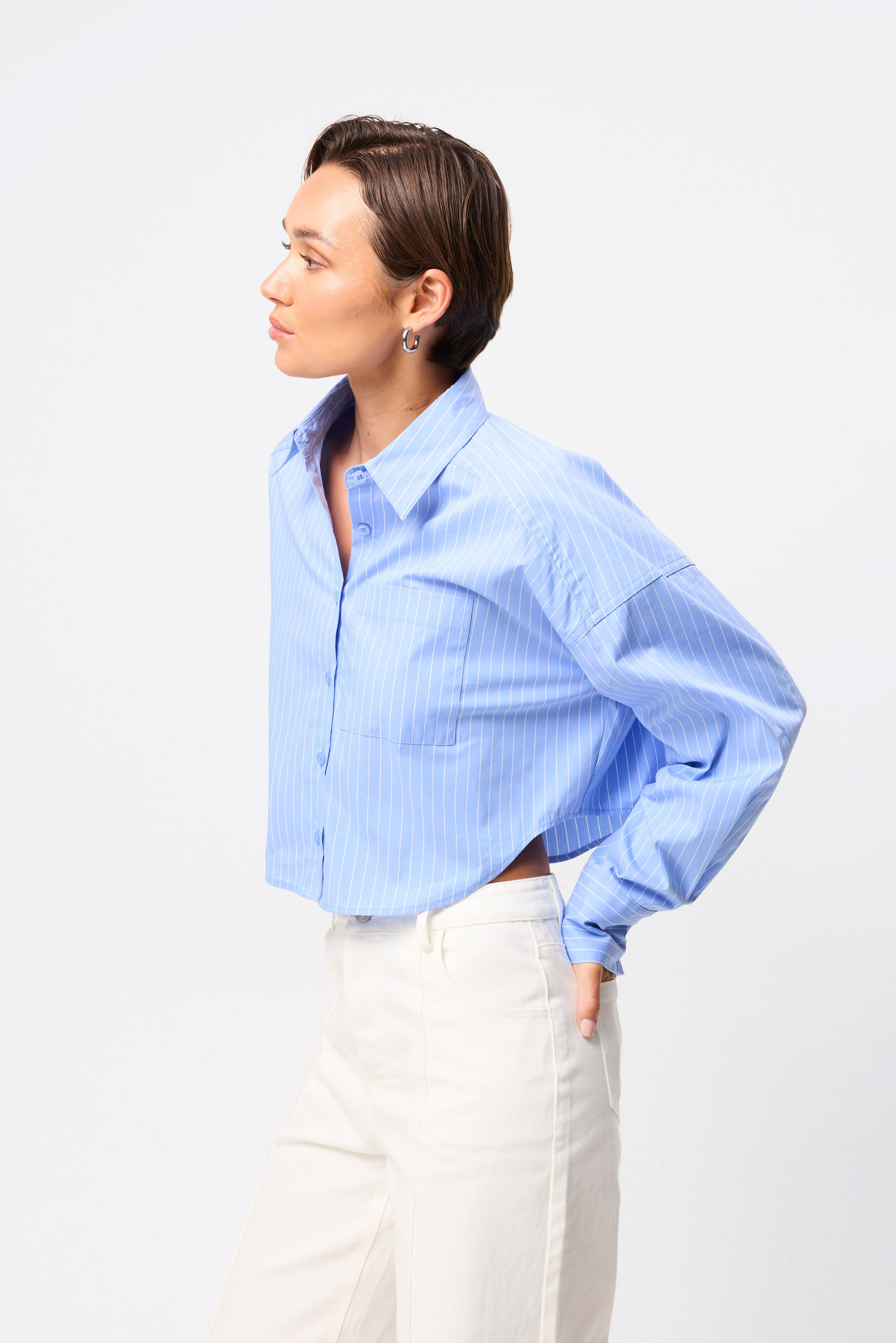 Repeat After Me Cropped Skirt - Blue
