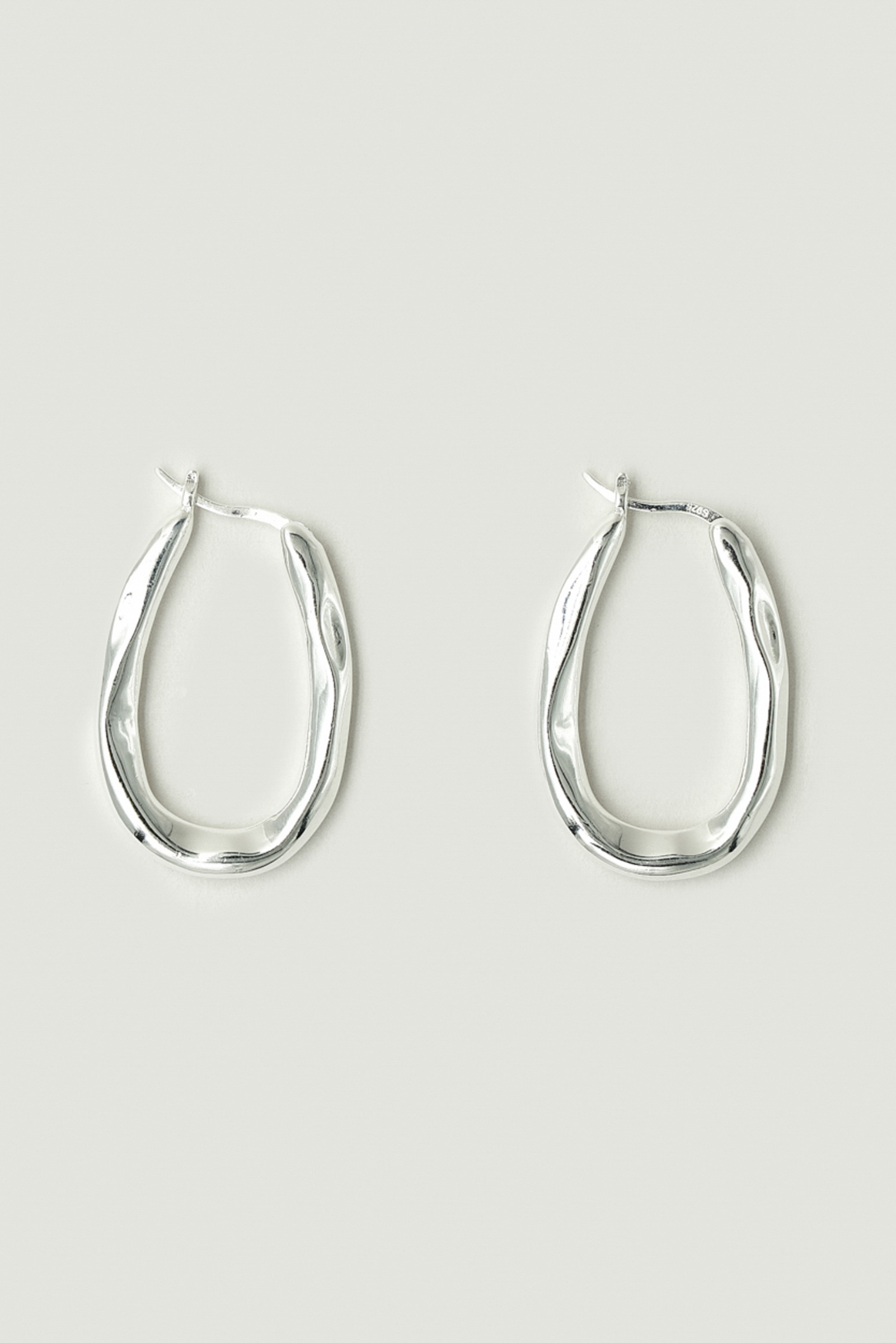 Organica Bent Hoops - Silver