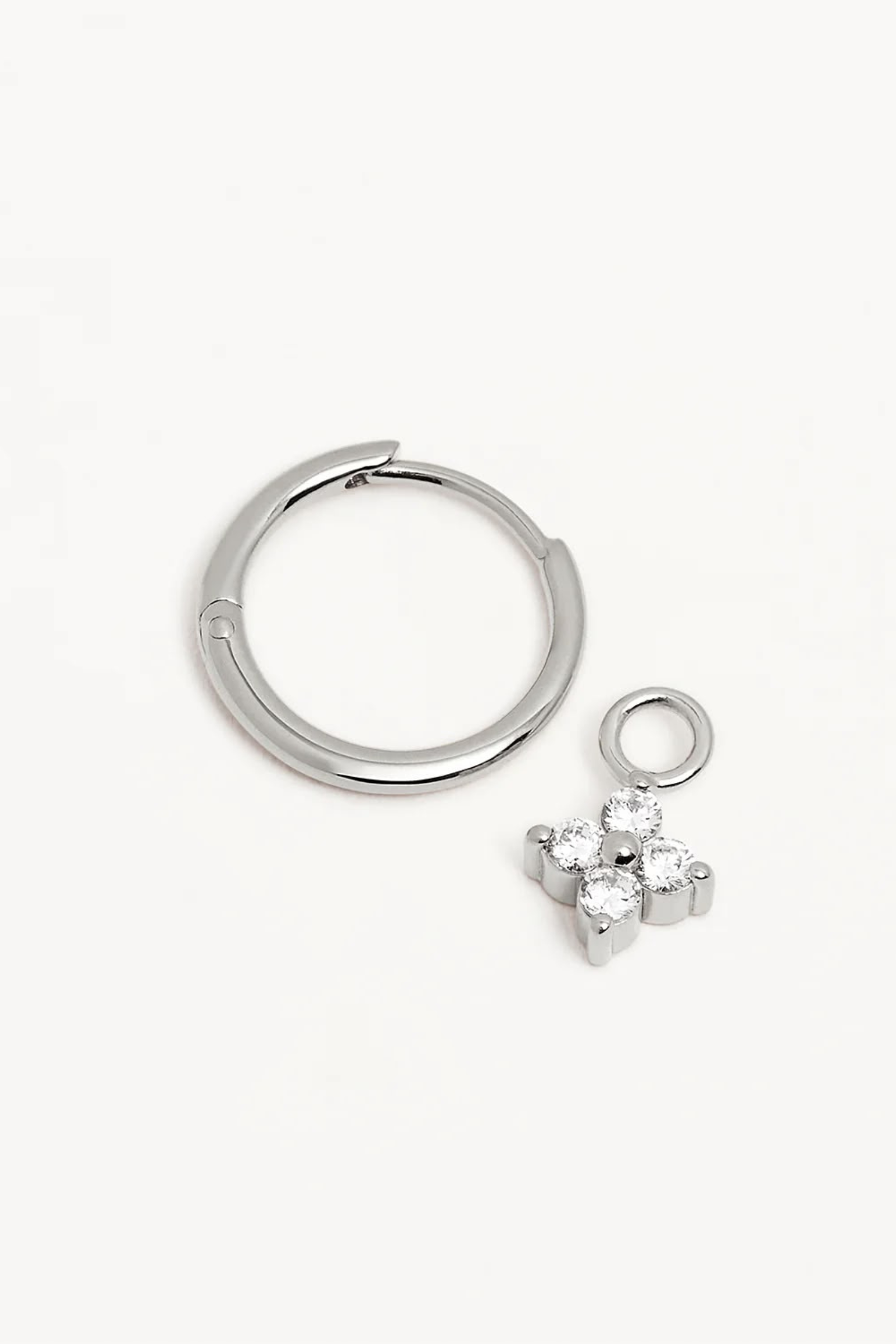 Crystal Bloom Hoops - Silver