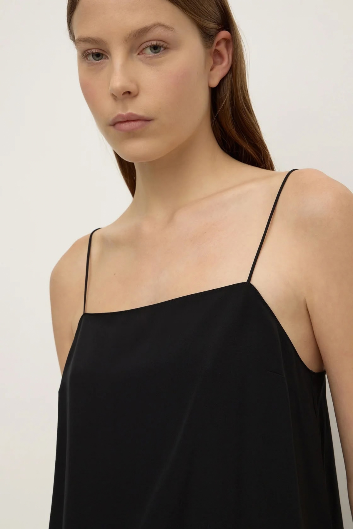 Aime Silk Tank - Black