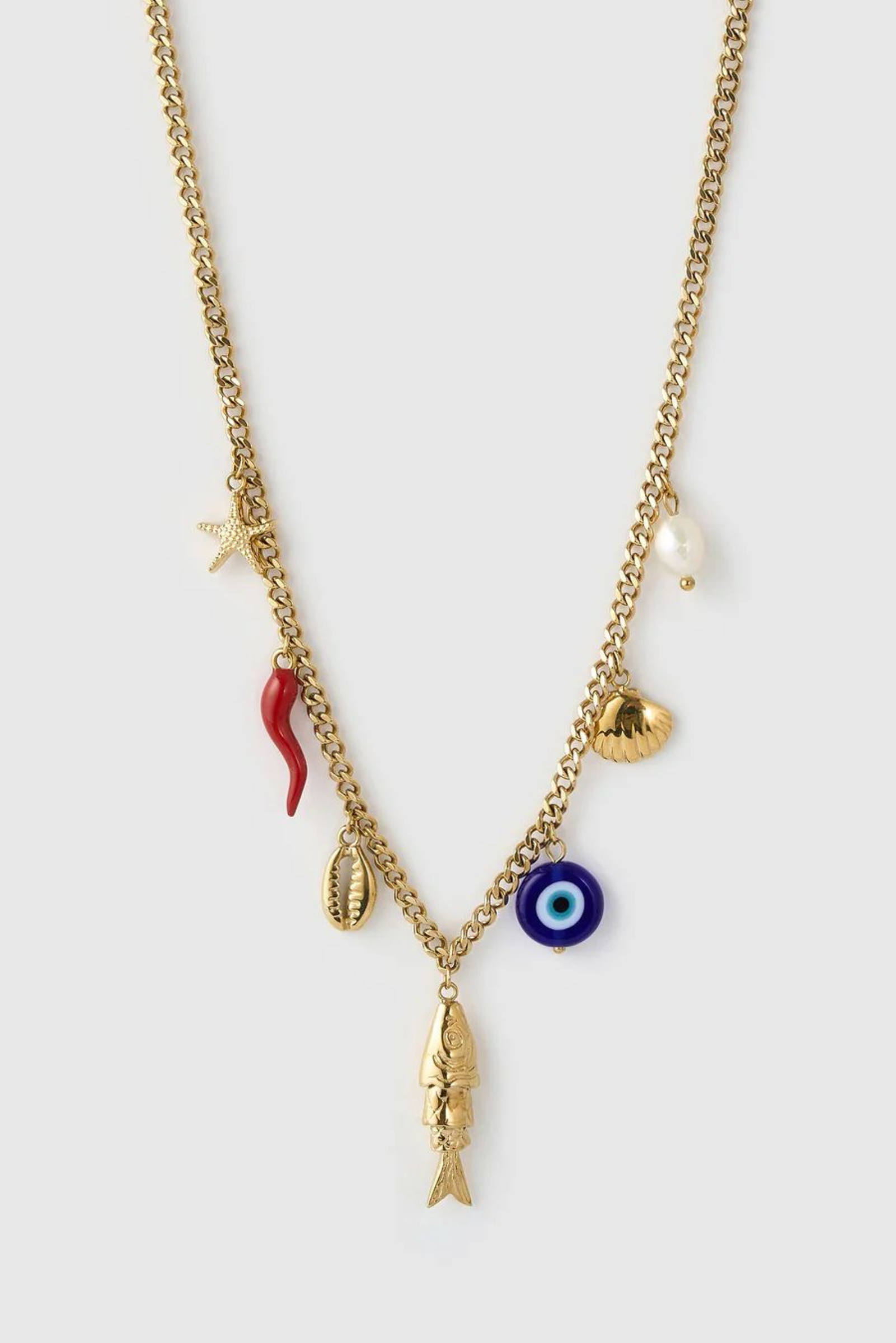 Oceanus Charm Necklace - Gold