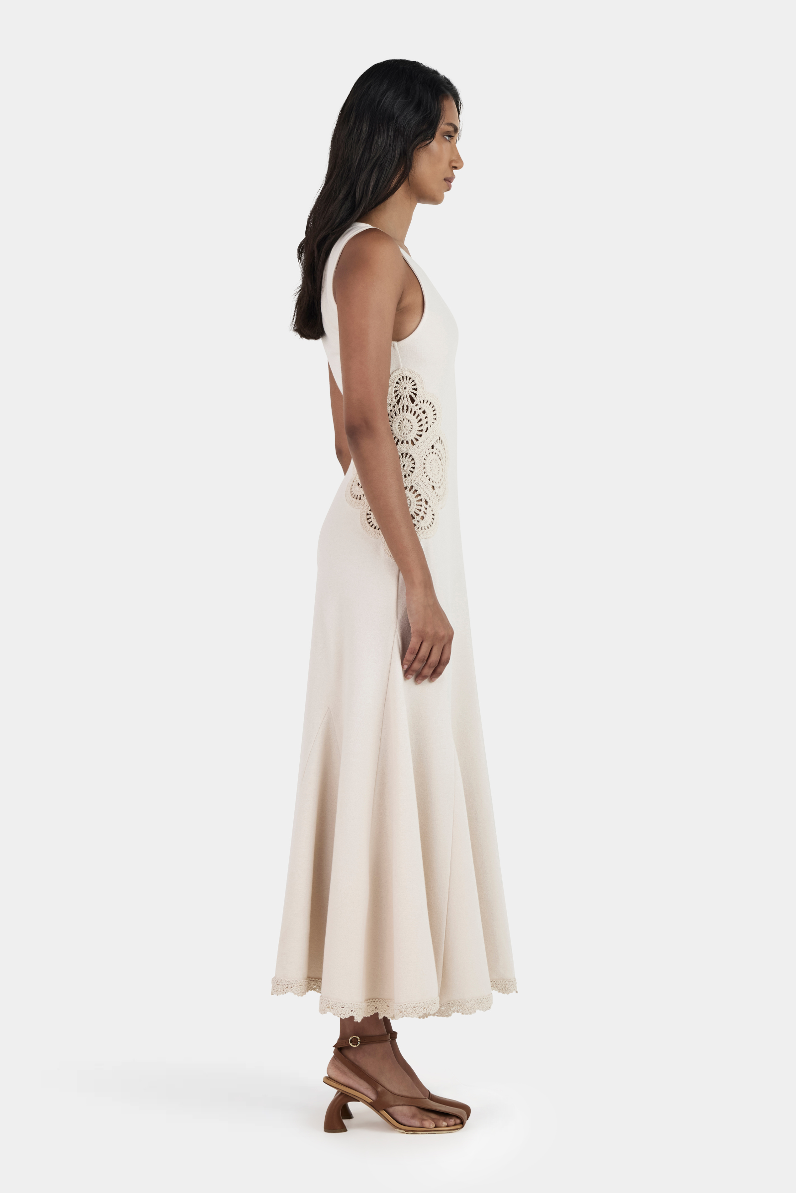Ivy Crochet Dress - Sandstone