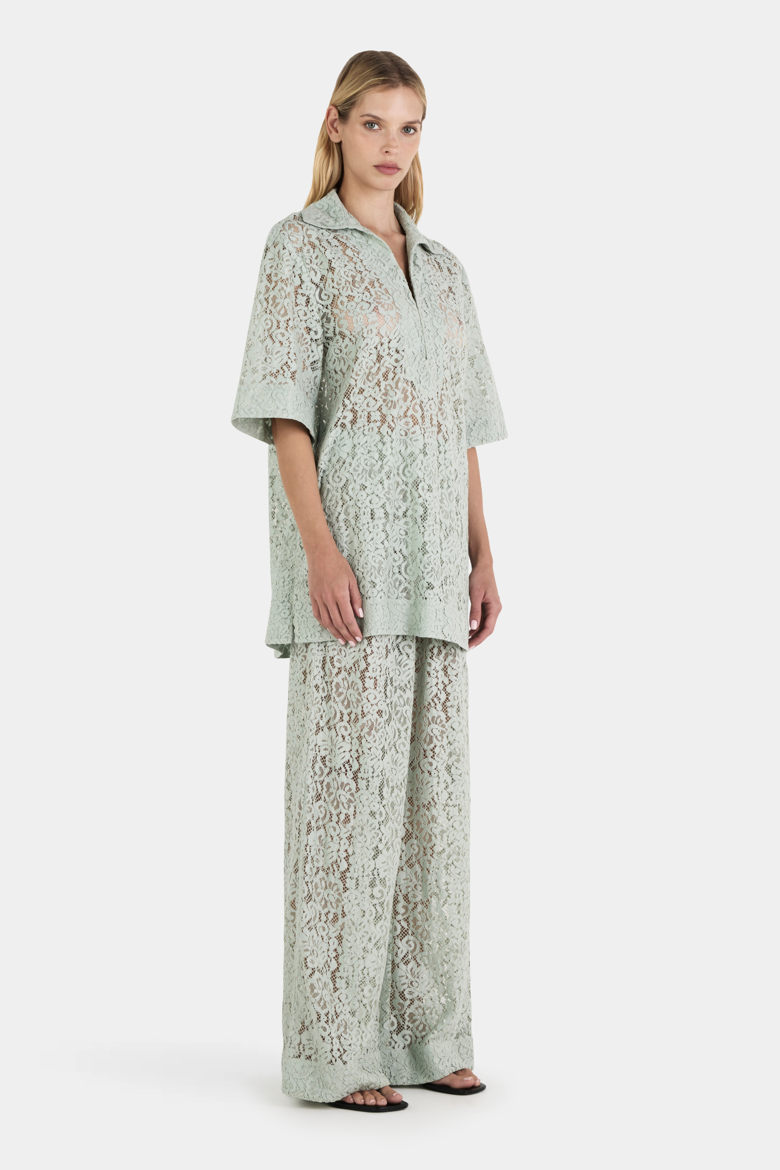 Marlow Lace Top - Sea Spray