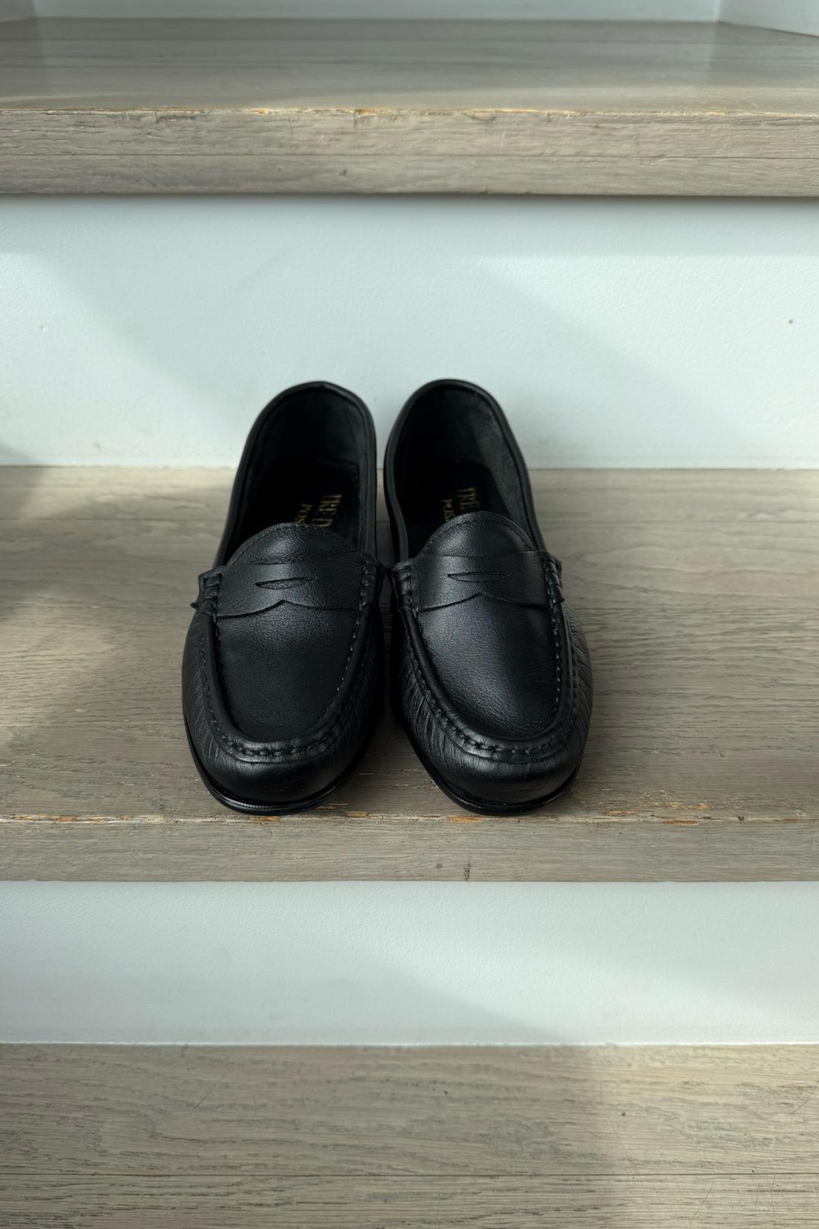Italian Leather Loafers - Black