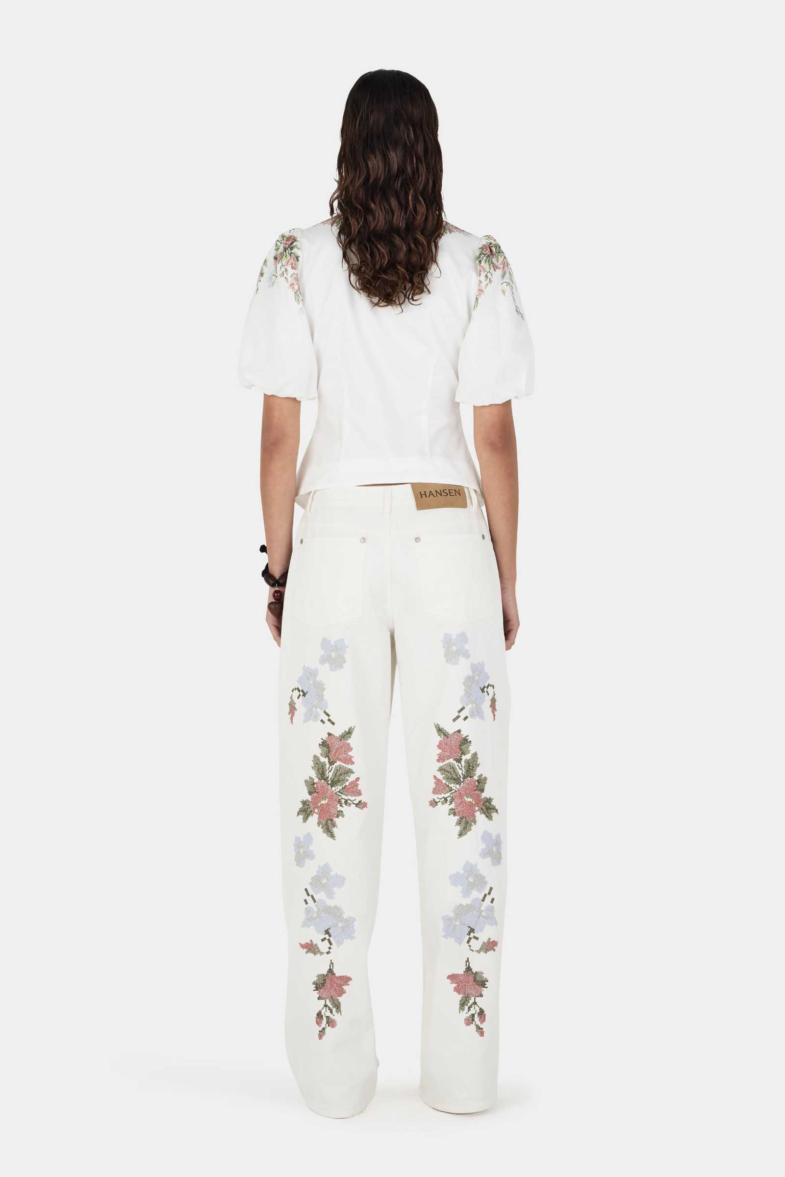 Scout Embroidered Pants - Cross Stitch