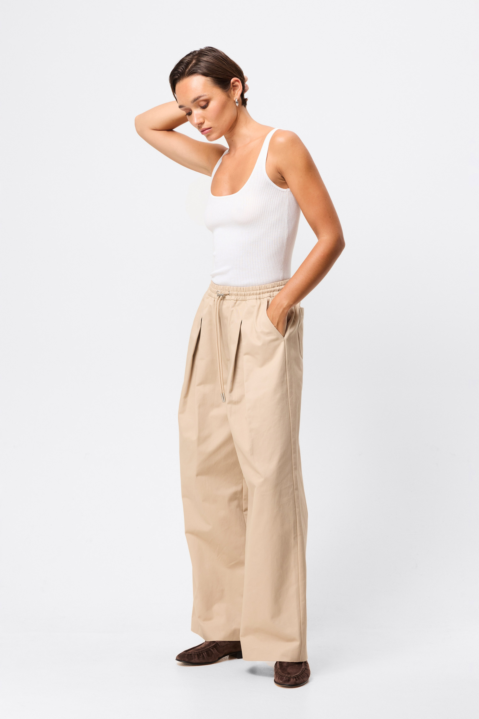 Tied Down Pants - Natural