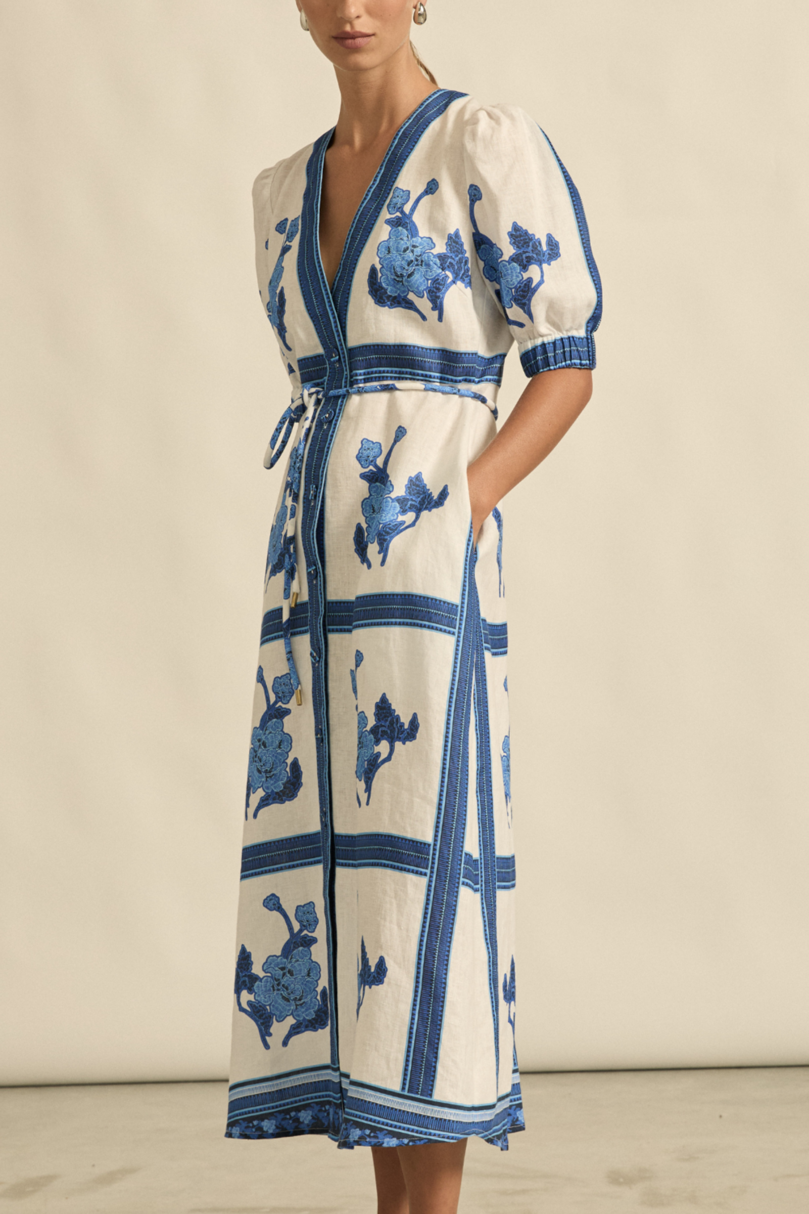 Portrait Dress - Azure Collage