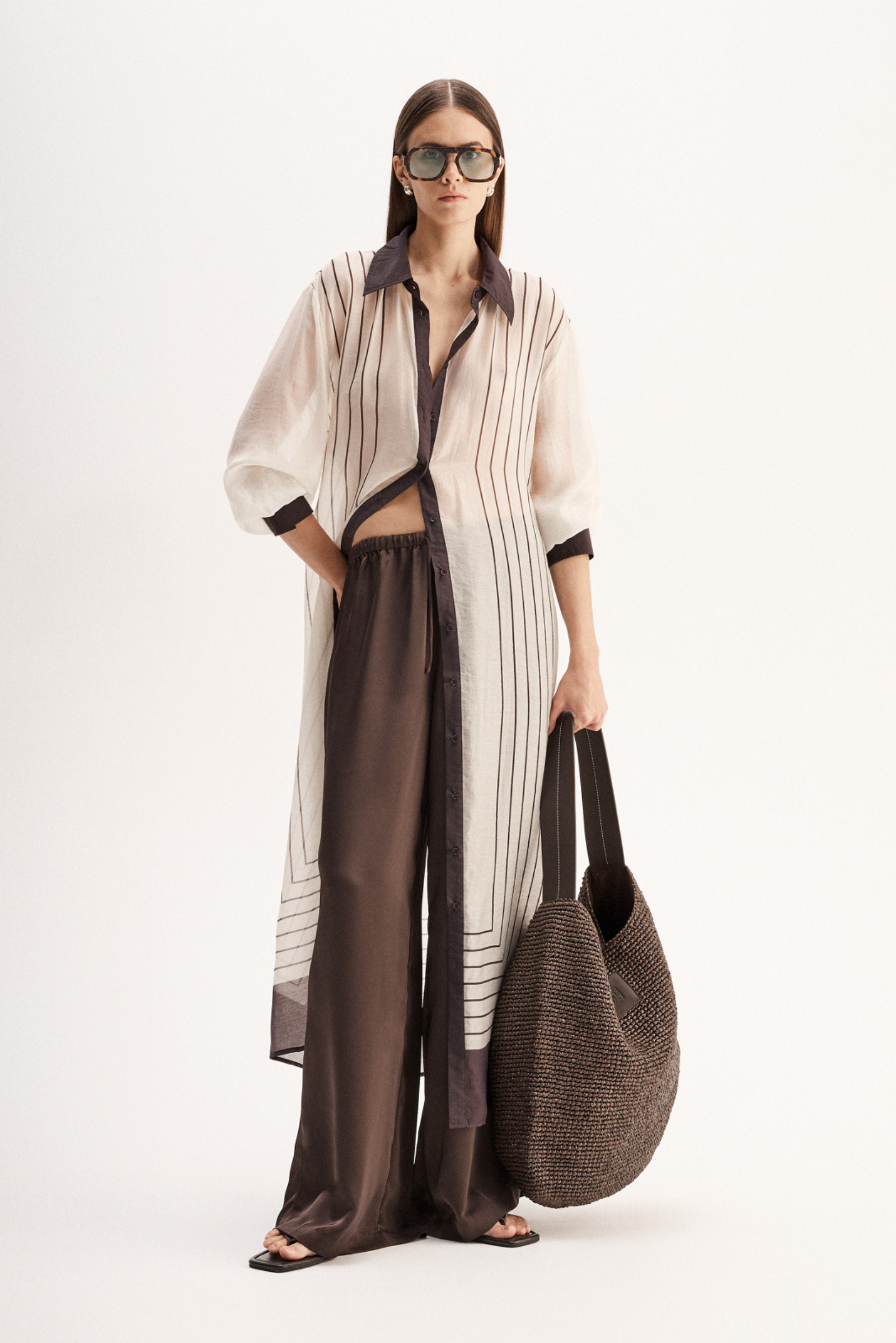 Havana Dress - Chocolate Stripe