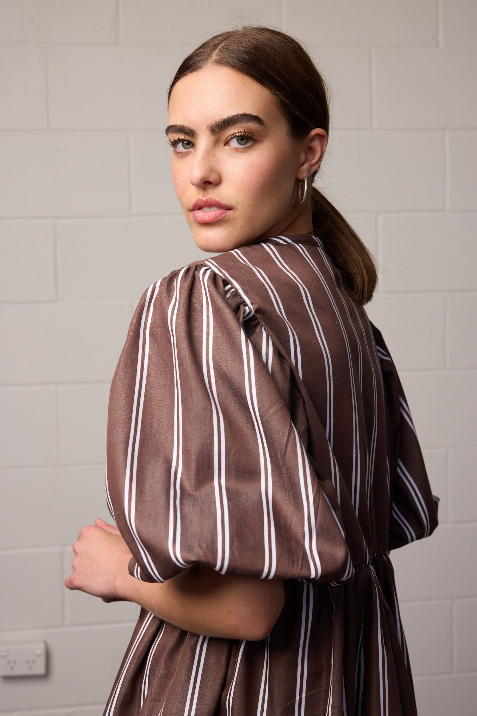 Coco Tie Top - Brown Stripe