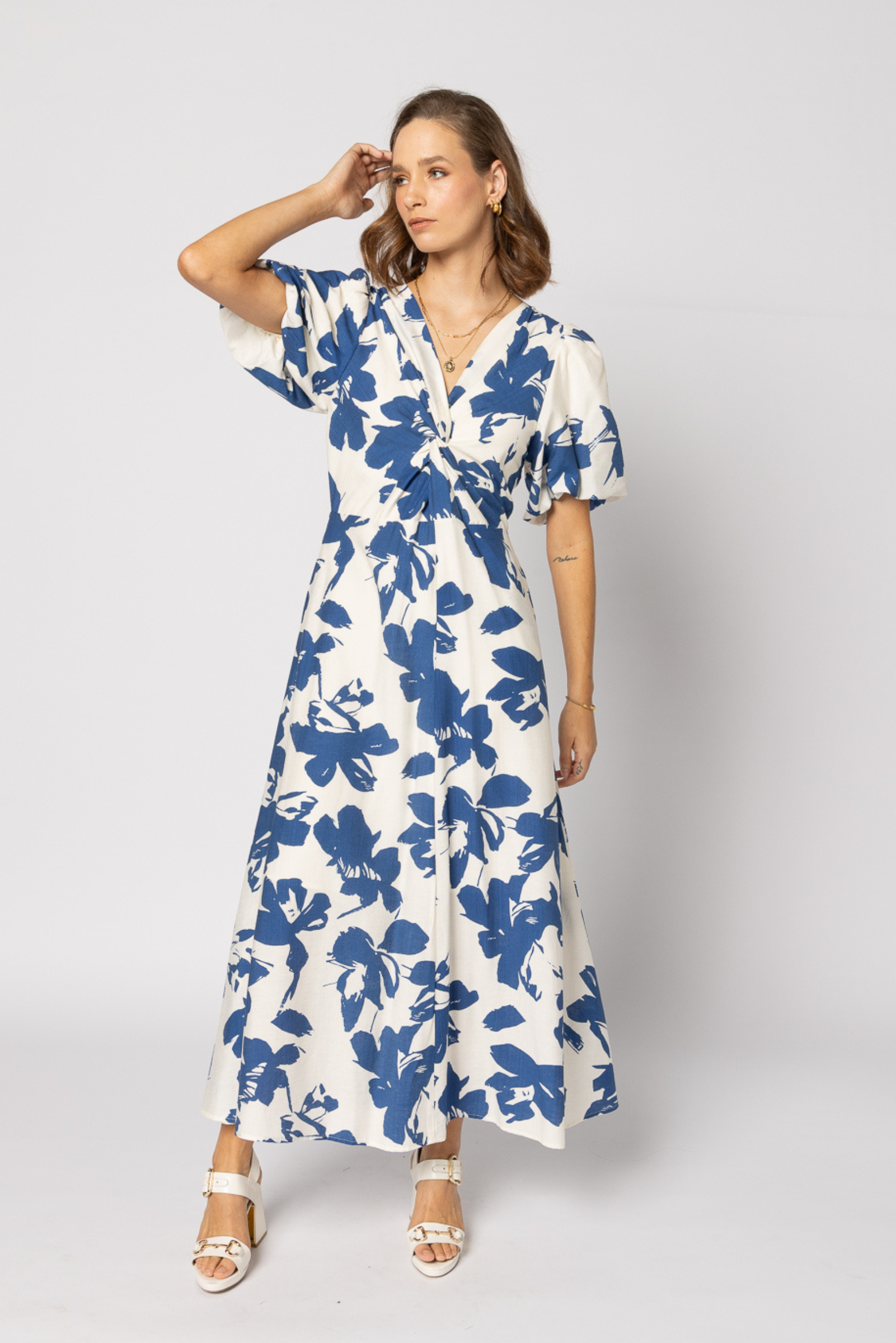 Halo Dress - Blue Flower
