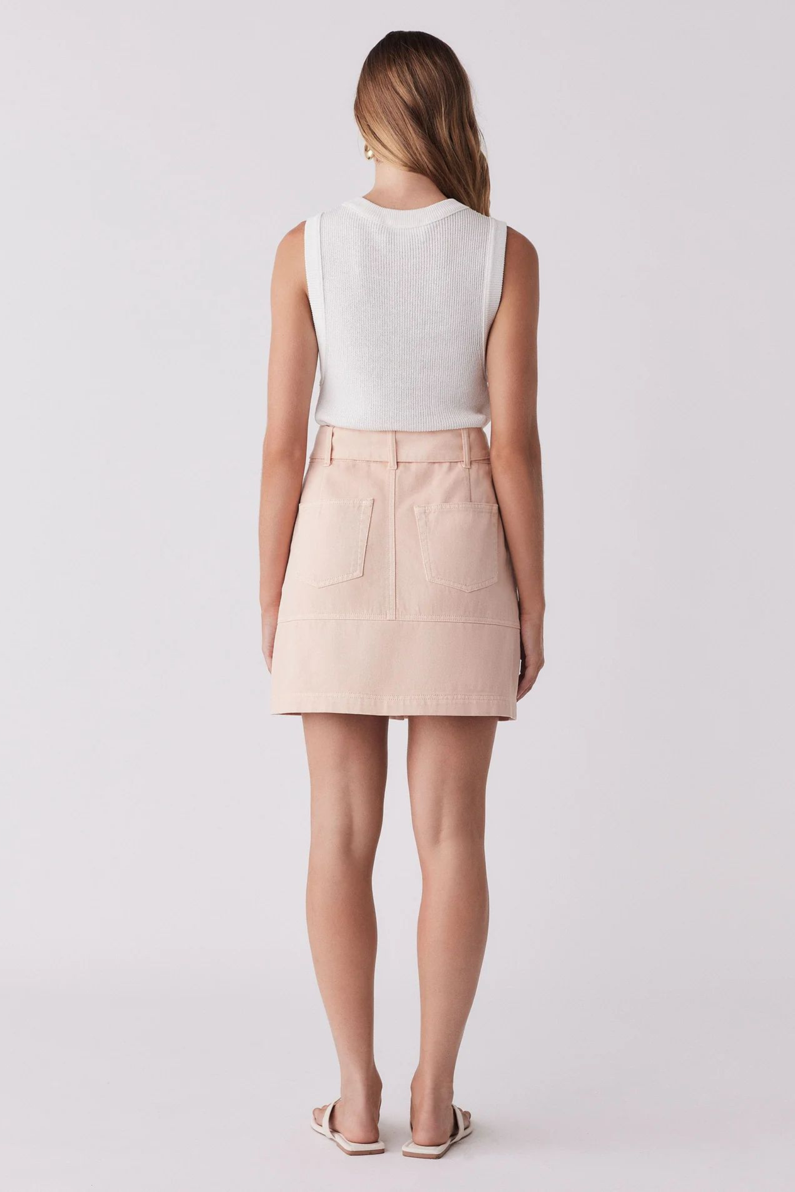 Cruising Denim Skirt - Soft Coral