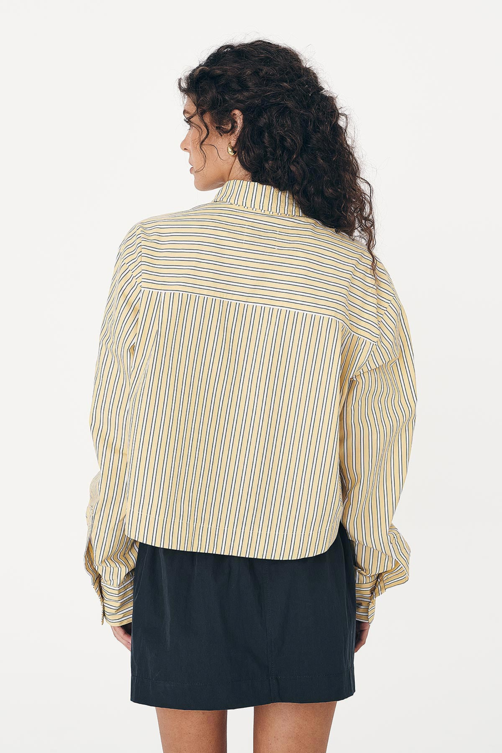Cole Stripe Crop Shirt - Sunflower