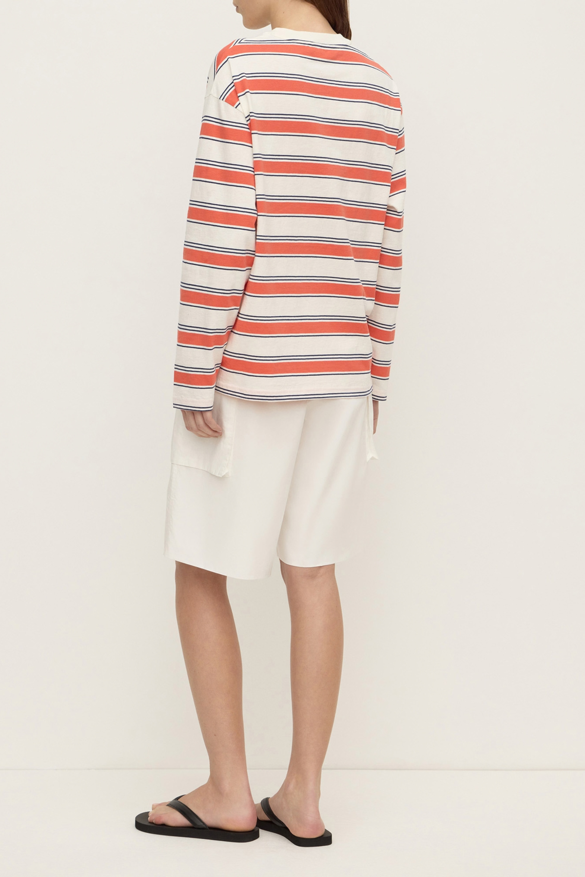 Eliana Stripe Cotton L/S Tee - Dahlia Stripe