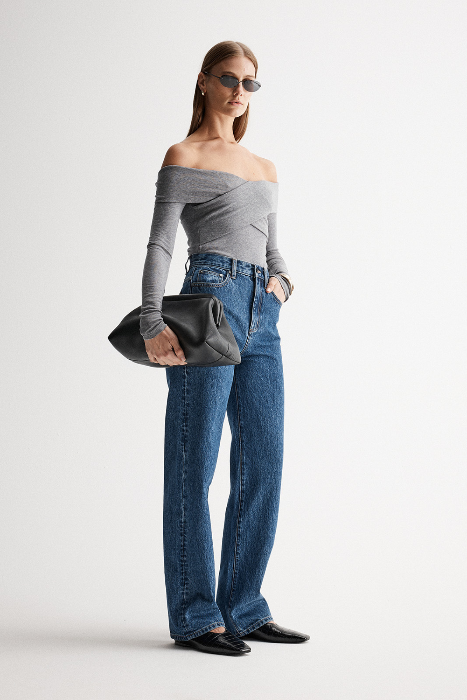 Layla Top - Charcoal Marle