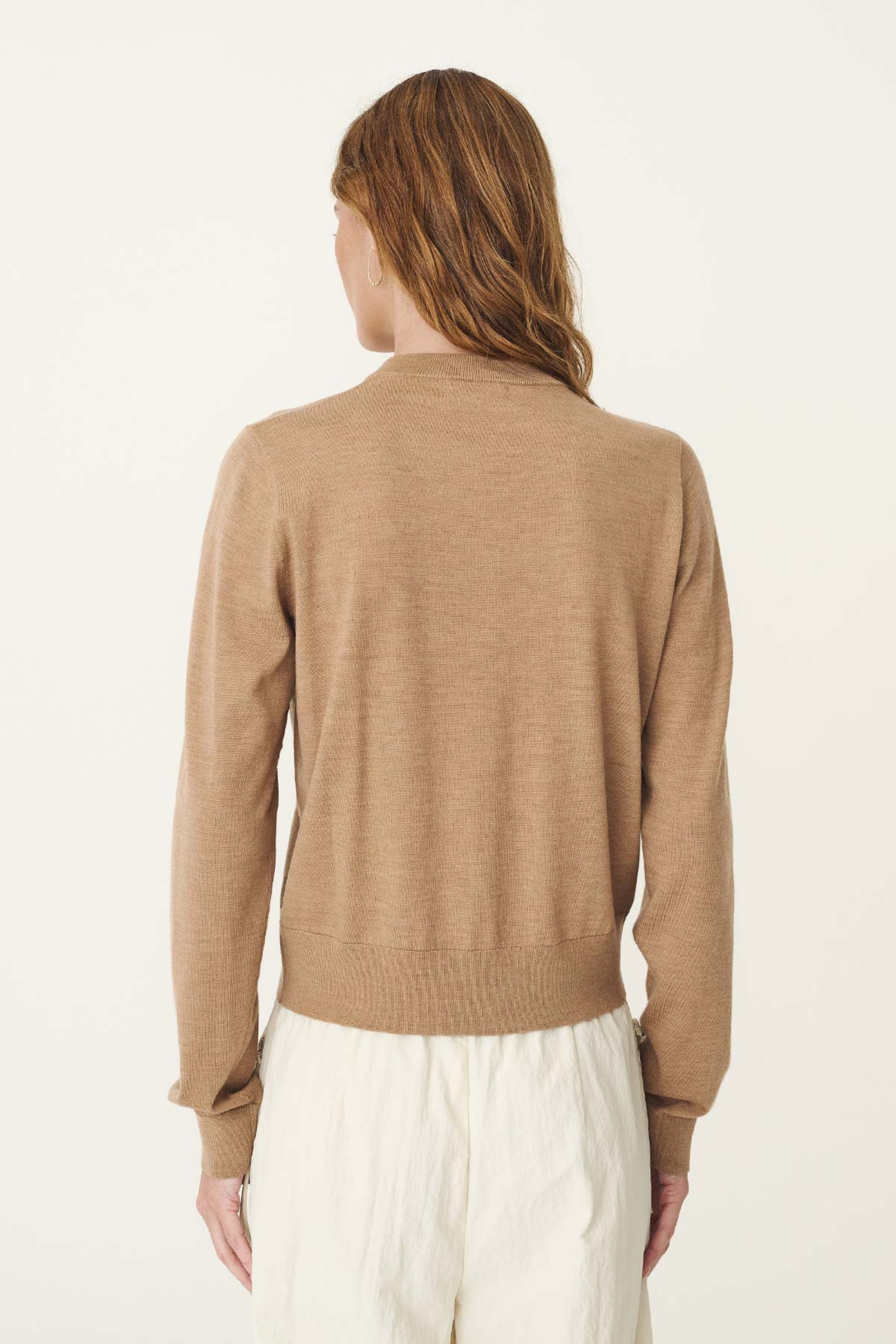 Maeve Merino Spring Cardigan - Fawn