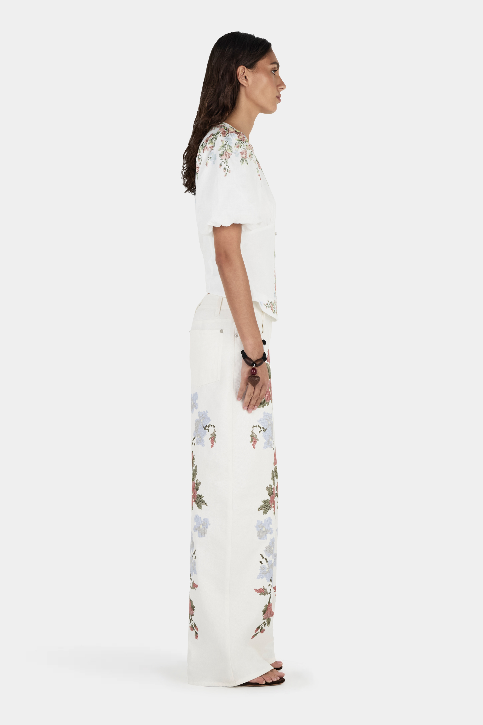 Scout Embroidered Pants - Cross Stitch