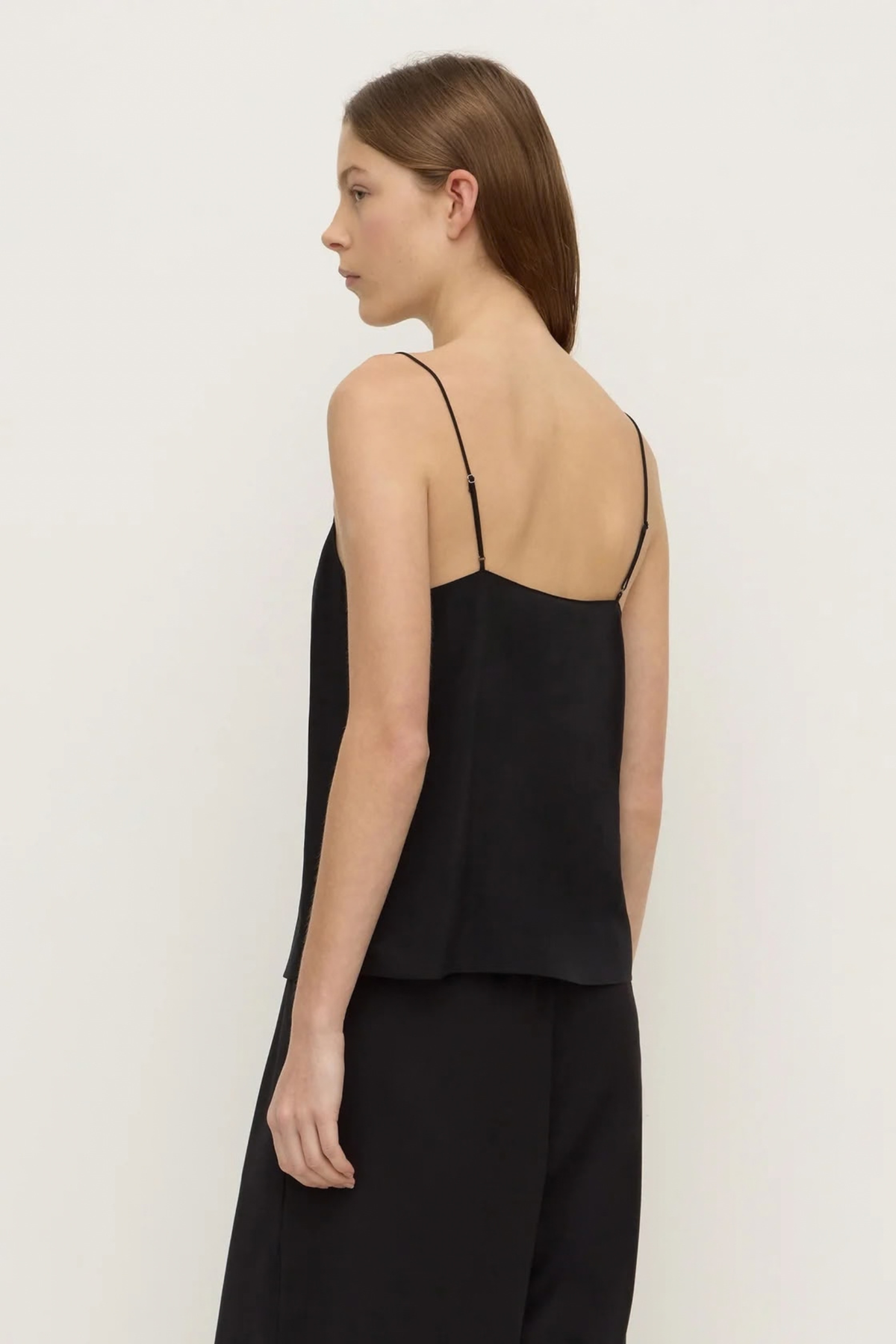 Aime Silk Tank - Black