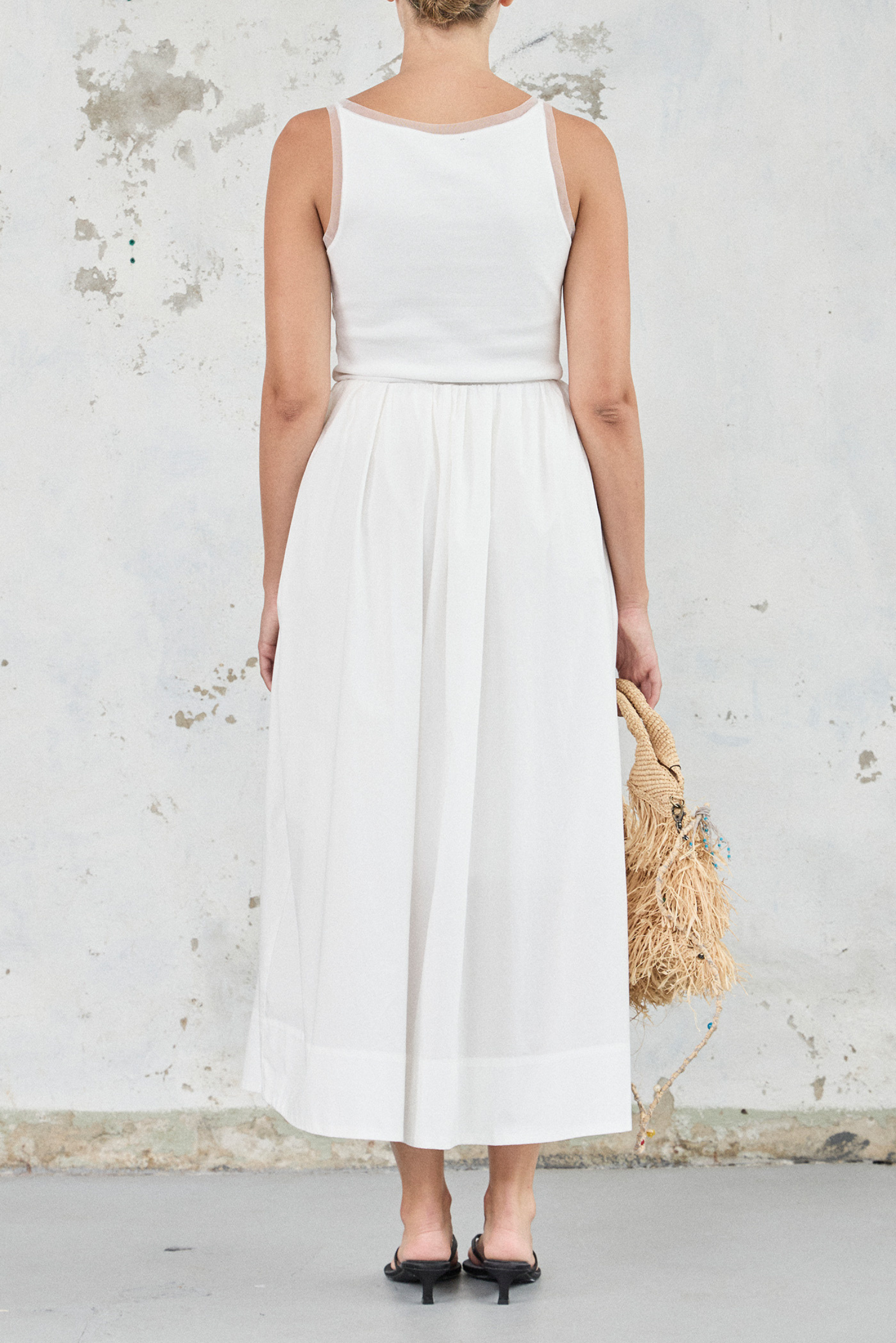 The Cotton Mesh Tank - White