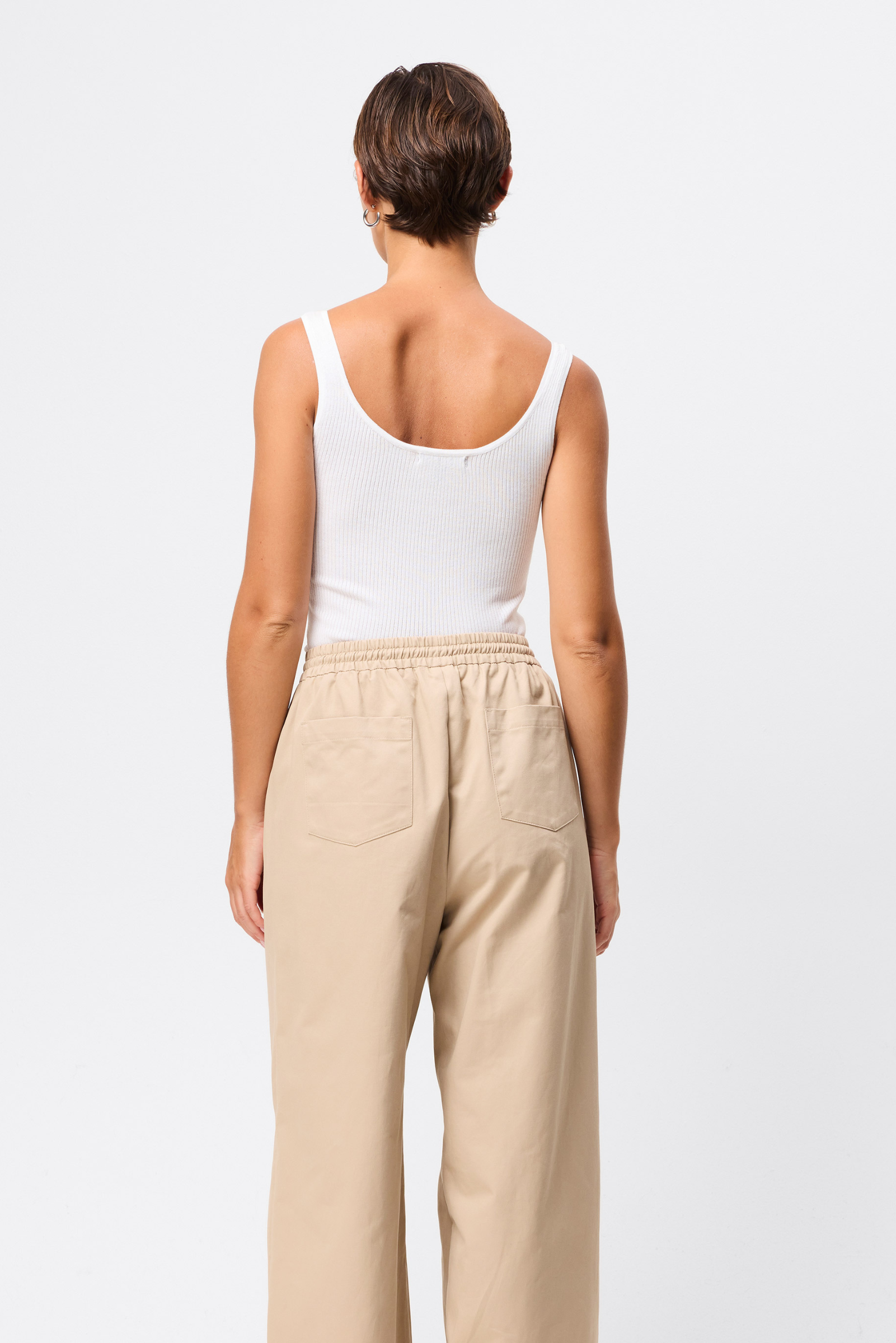 Fine Line Knit Tank - White