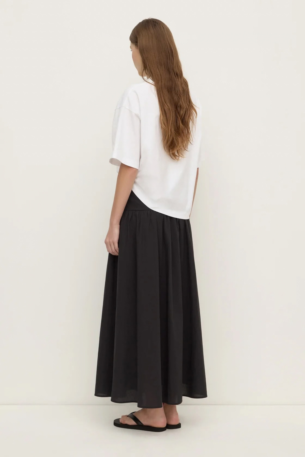 Sarah Cotton Maxi Skirt - Black