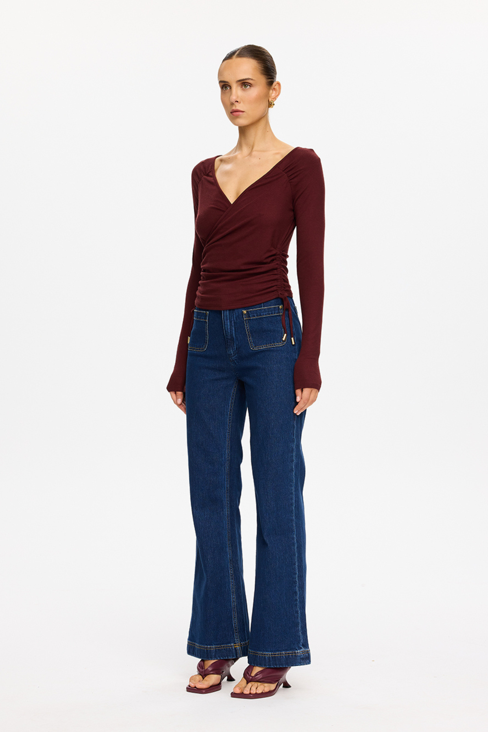Demi Jersey Top - Deep Plum