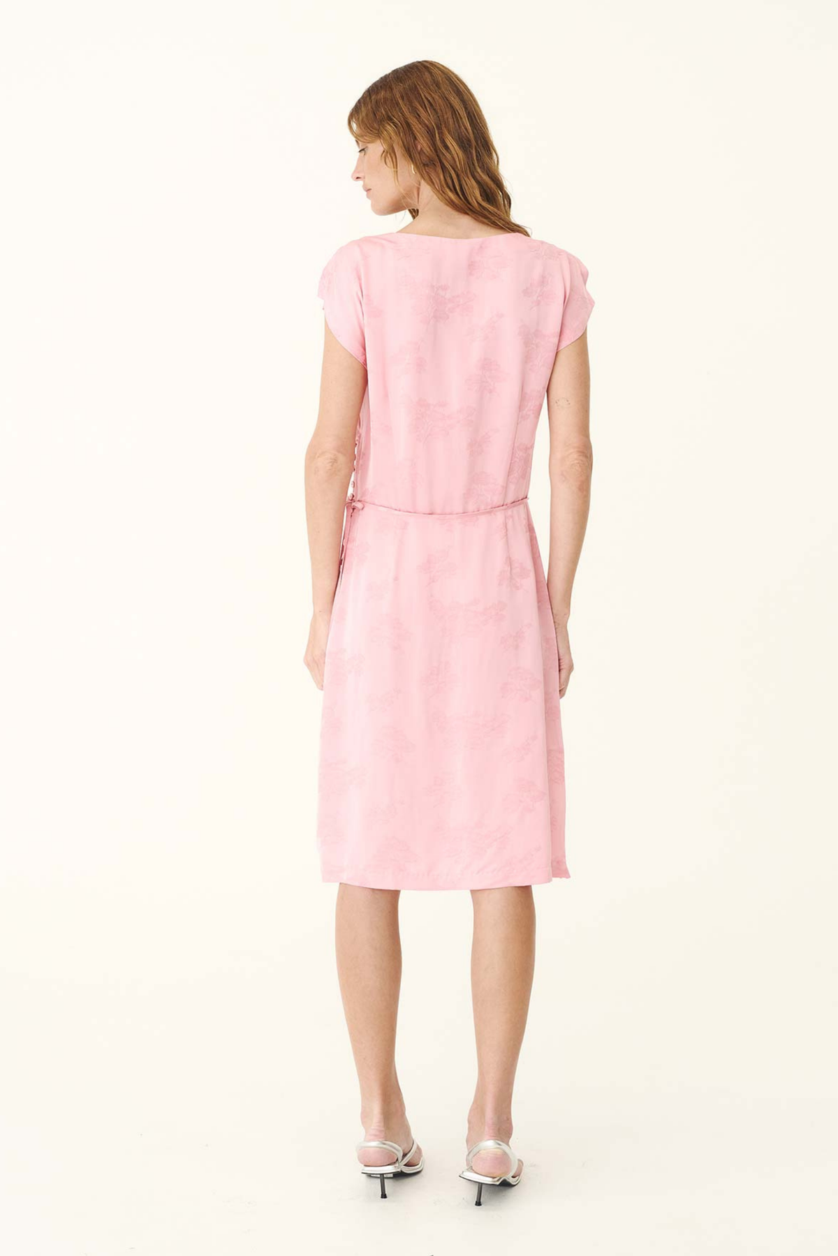 Carla Jacquard Midi Dress - Petal Pink