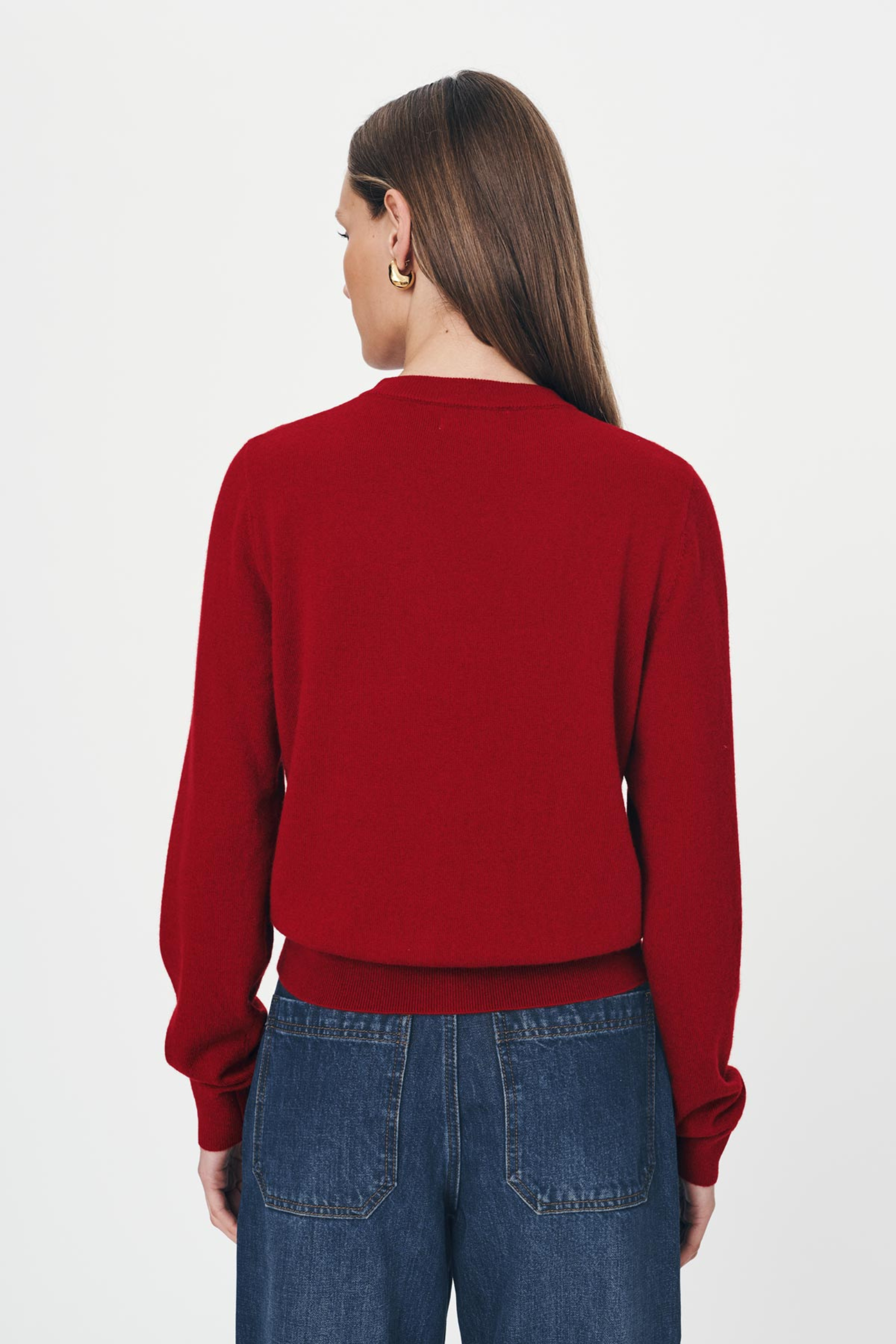 Maeve Merino Knit Cardigan - Rust Red