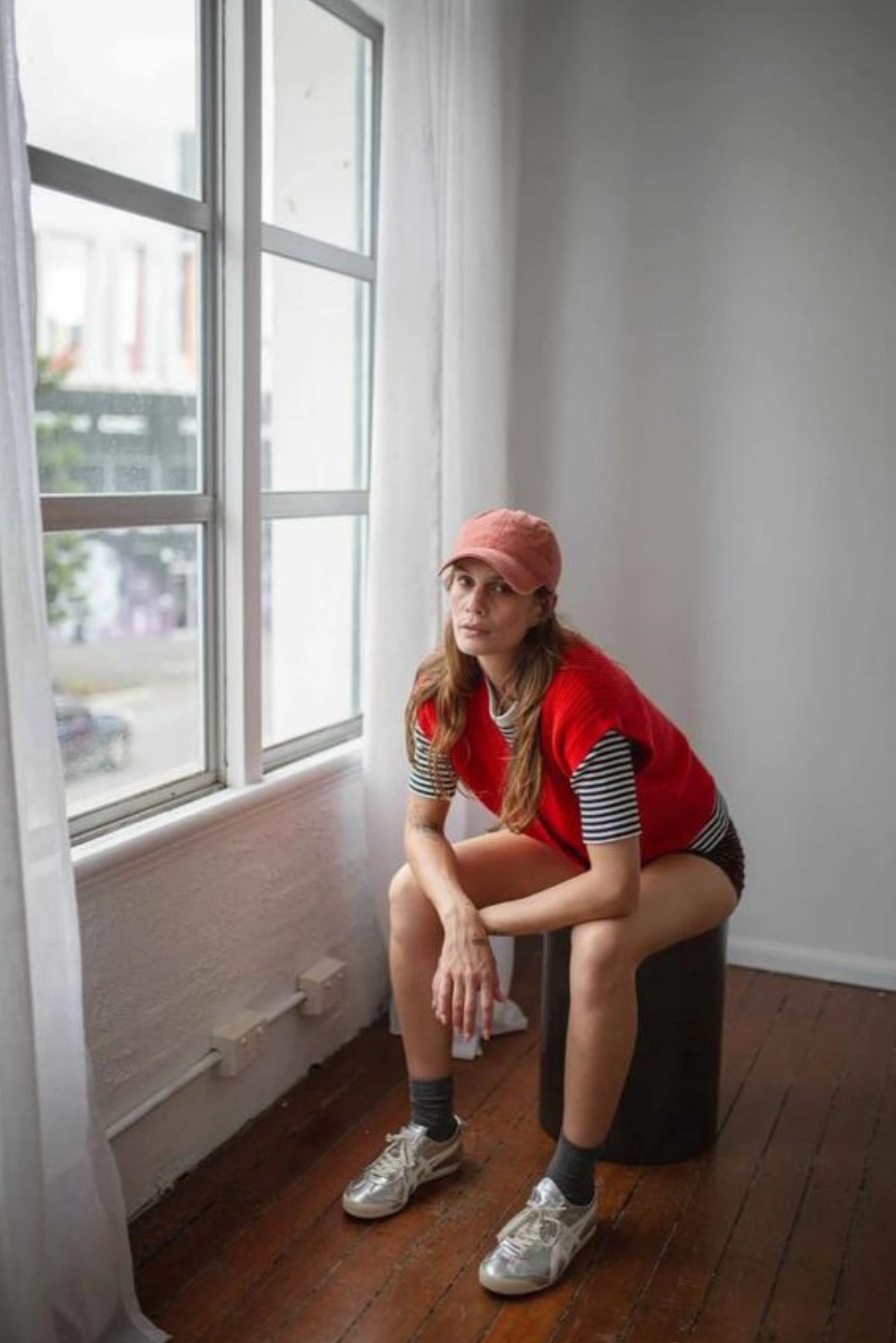 Sleeveless Cardigan - Red