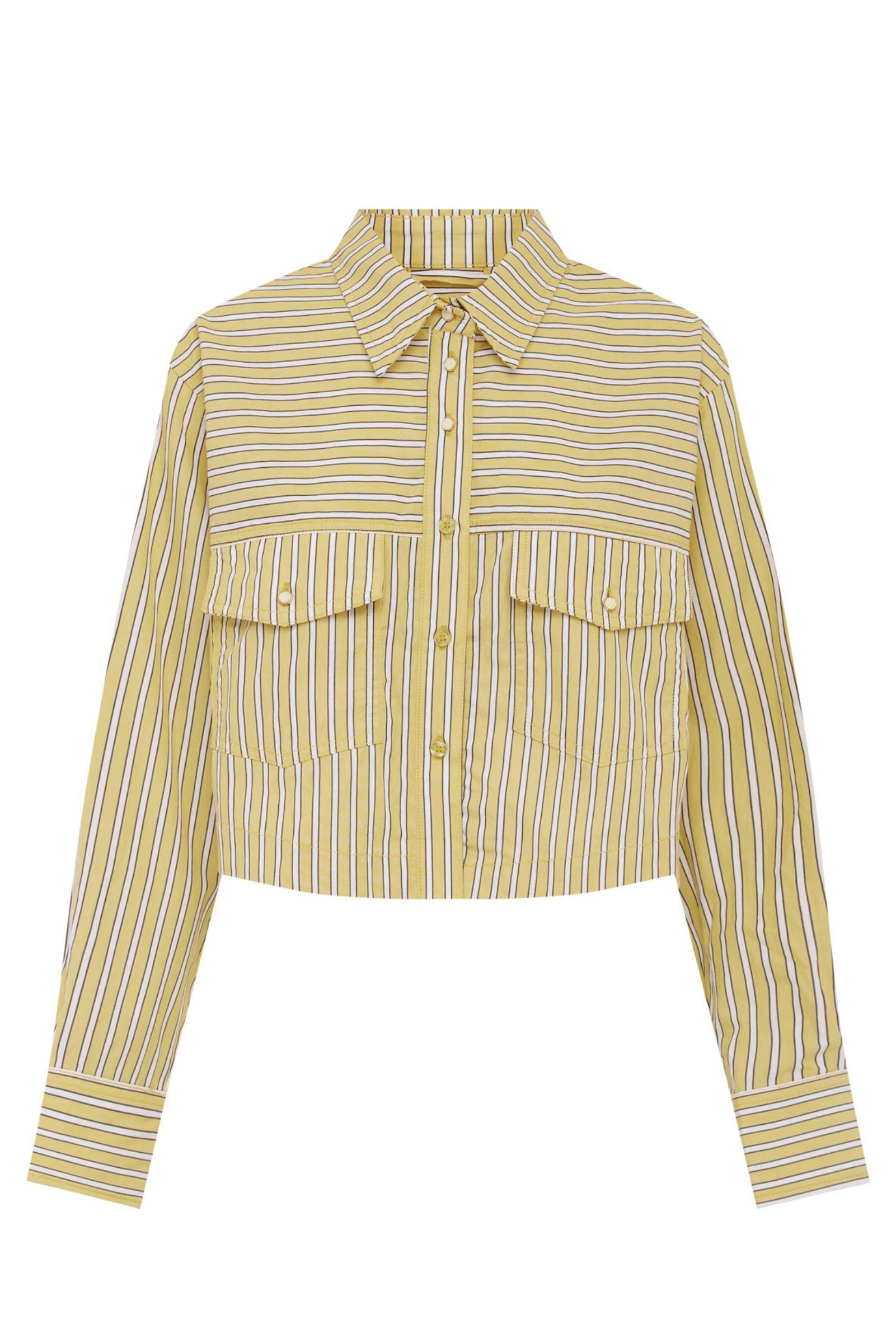 Cole Stripe Crop Shirt - Sunflower