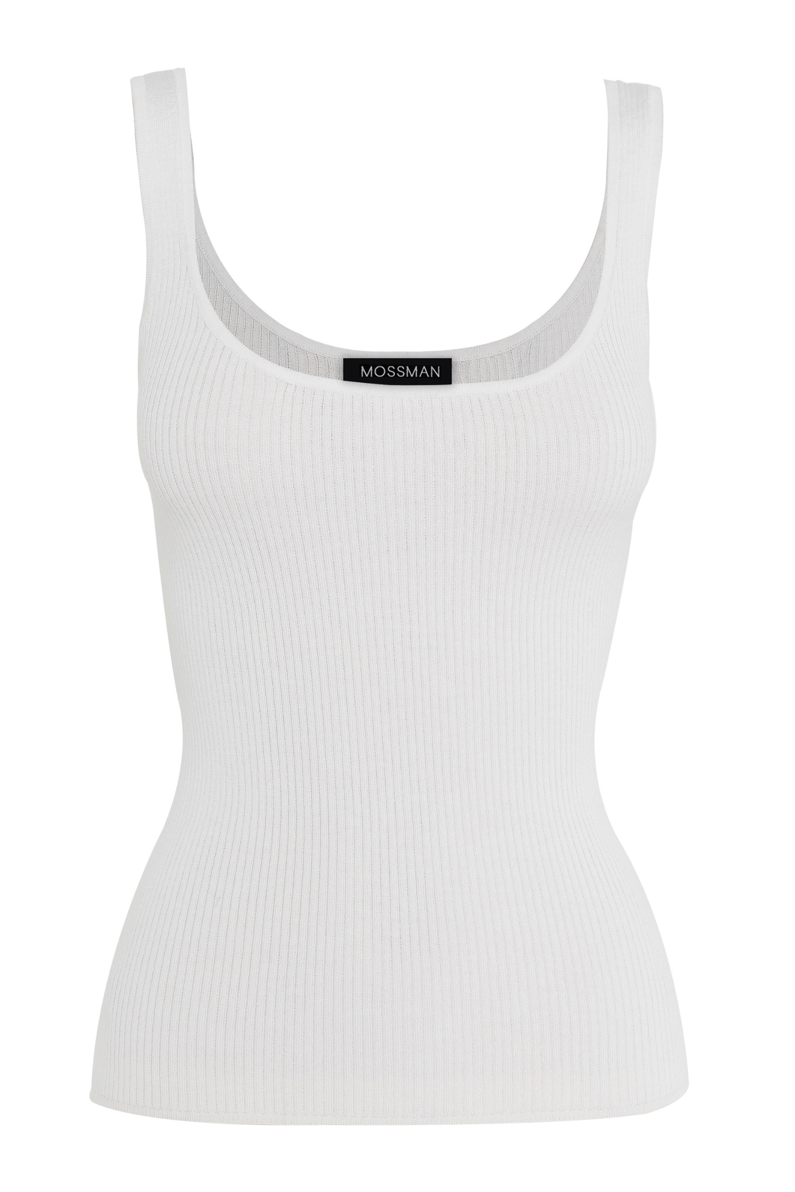 Fine Line Knit Tank - White