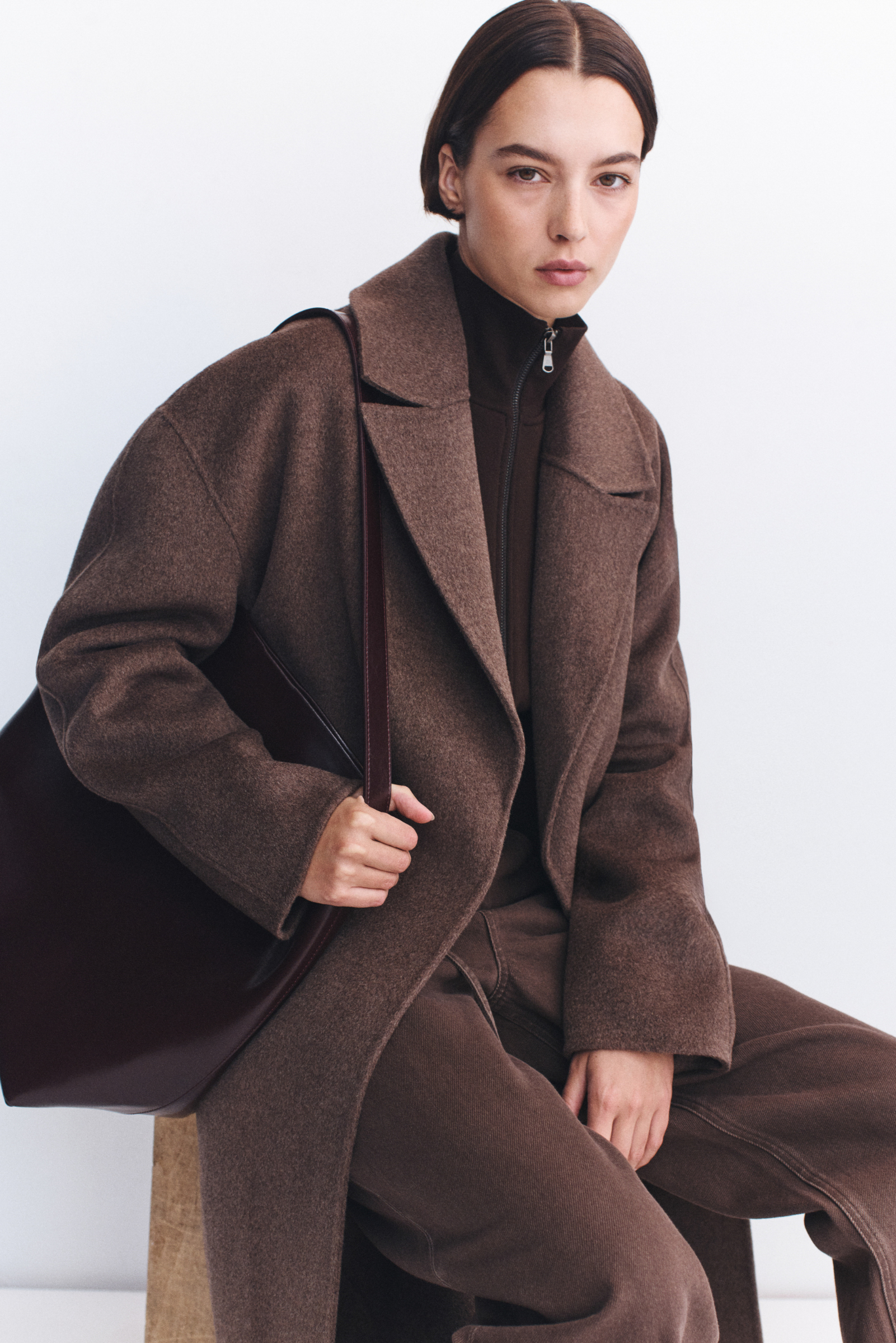 Ivy Wool Coat - Cocoa Marle