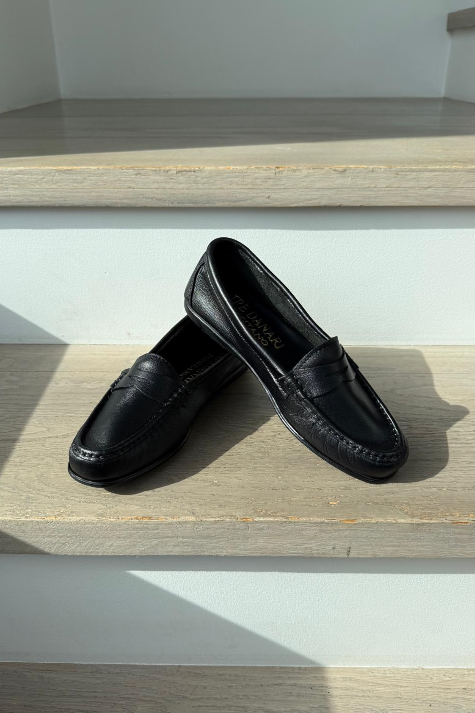 Italian Leather Loafers - Black