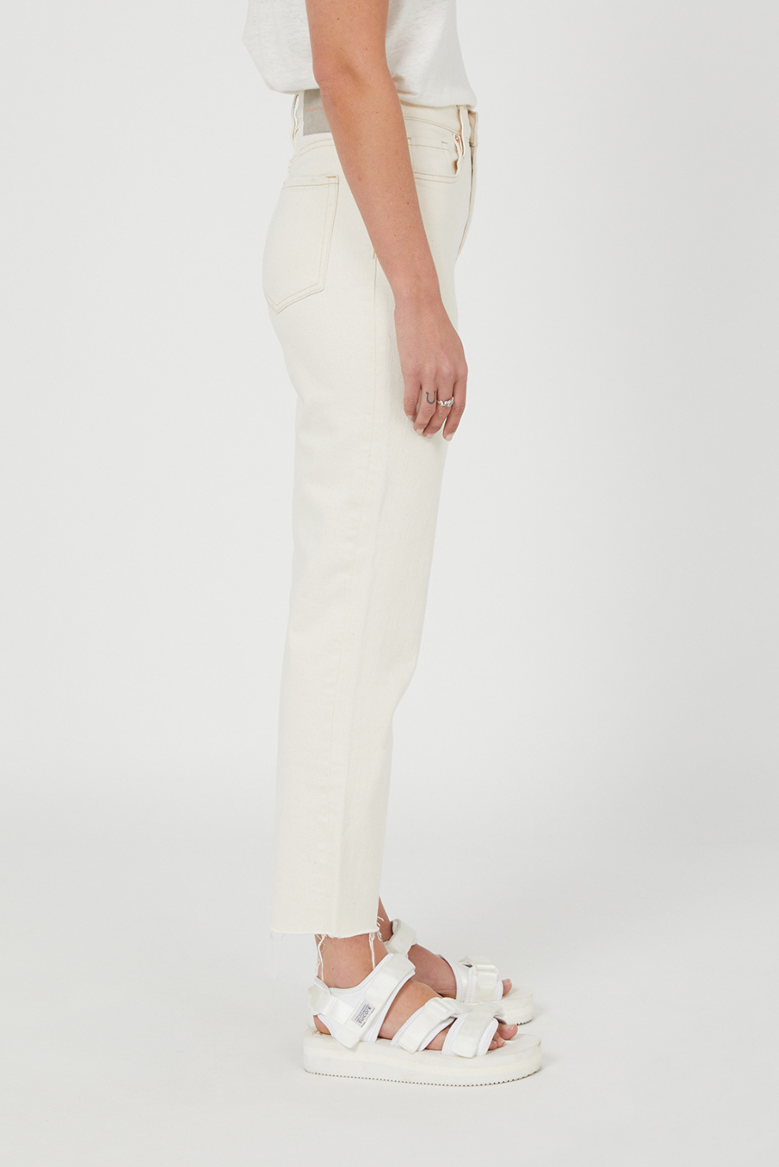 Outland Zoe Jeans Raw Hem -Ecru