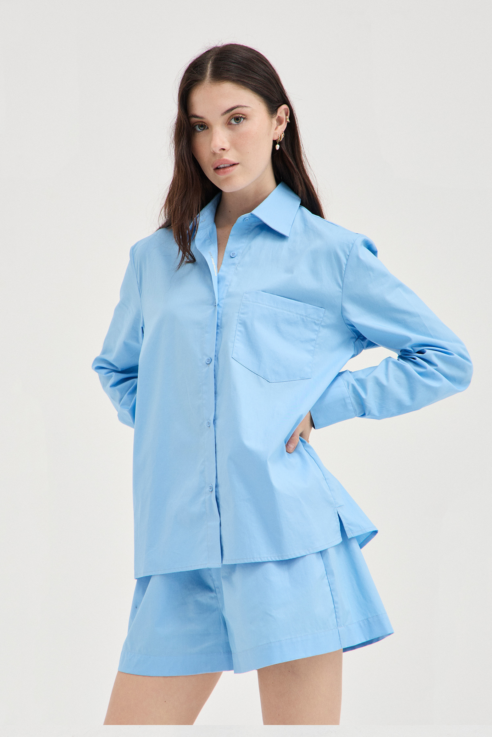 Cotton Shirt - Blue