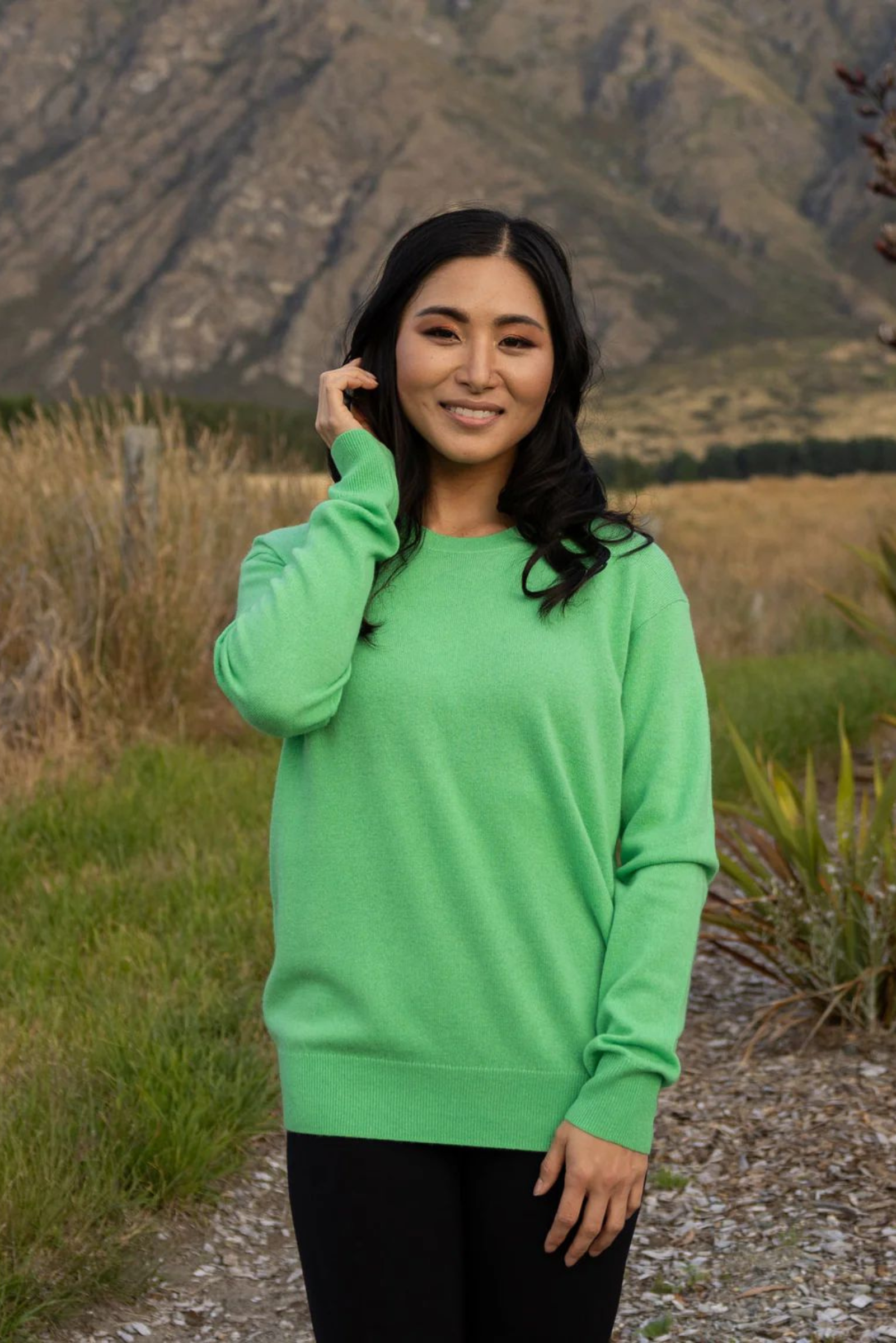 Ever Be Round Neck Jumper - Green