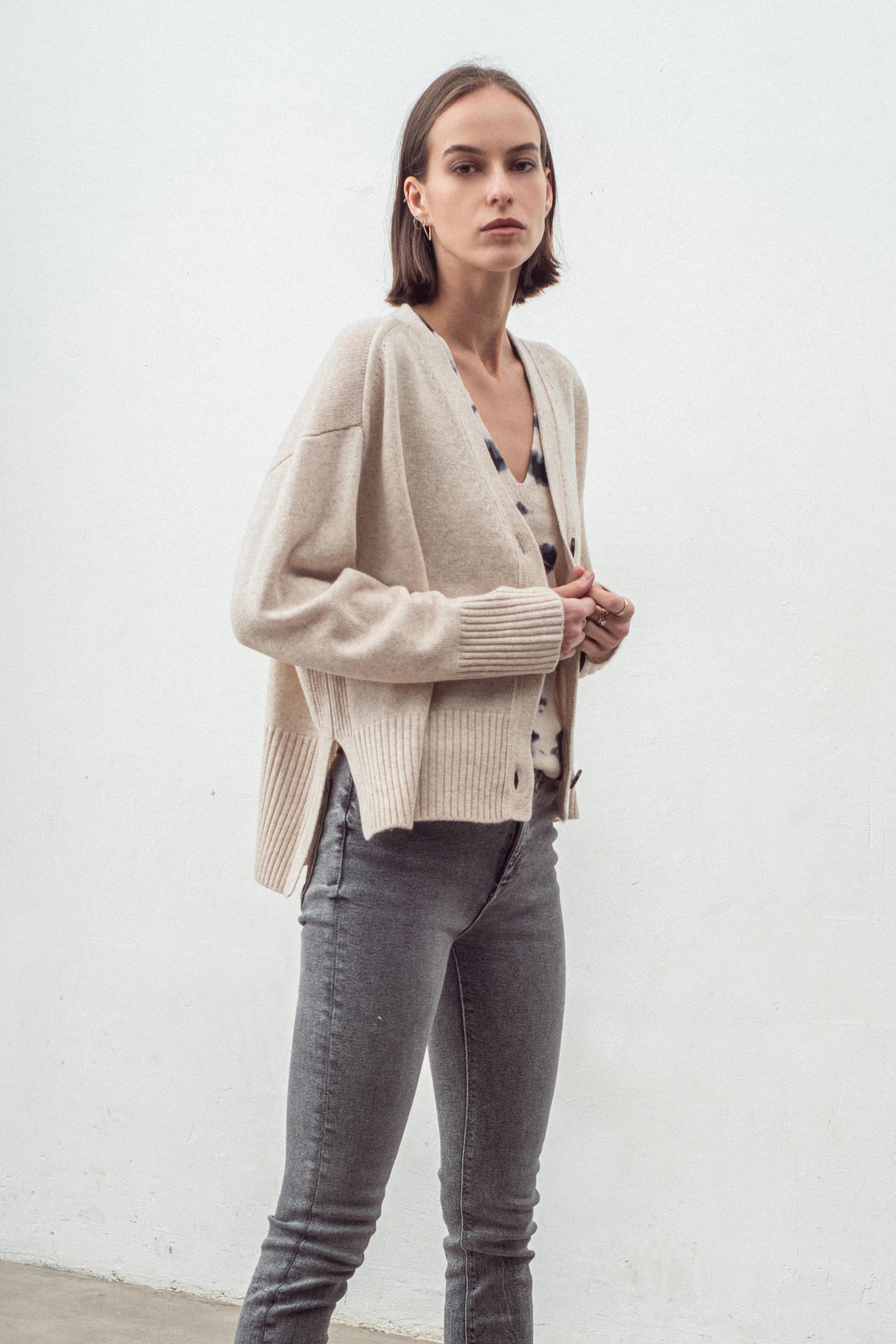 Cashmere Blend Cardigan N.99W - Shell