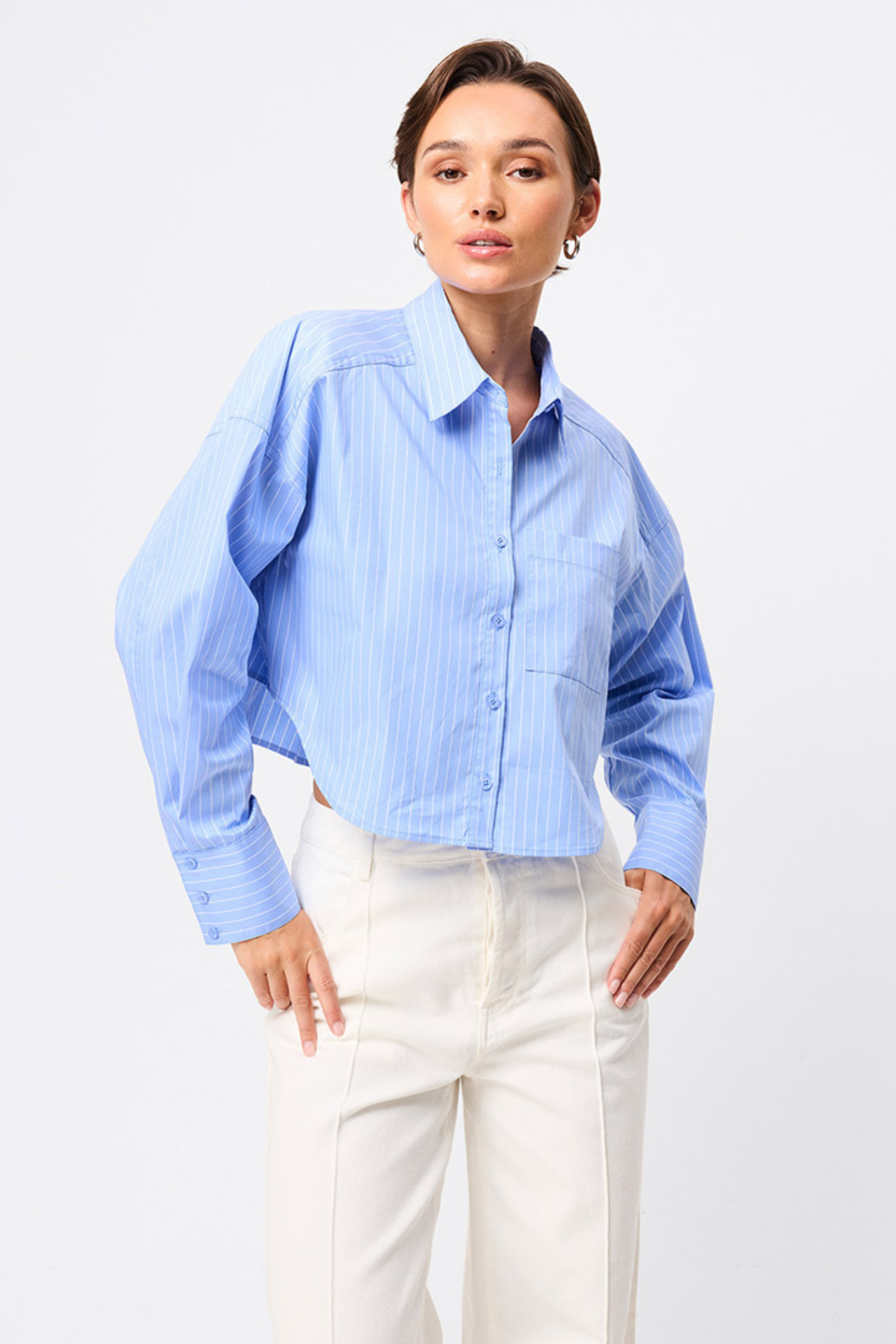 Repeat After Me Cropped Skirt - Blue
