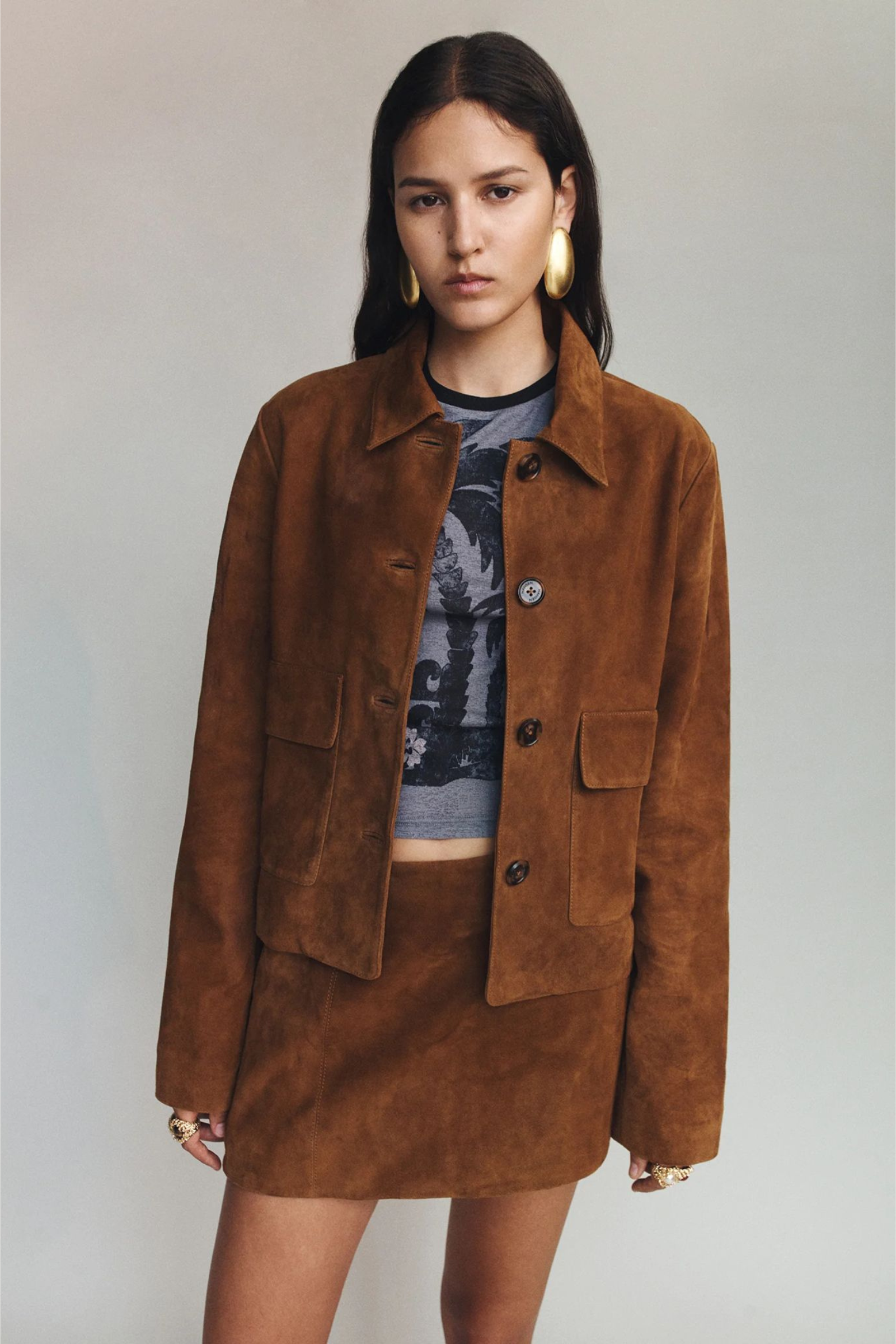 Logan Suede Coat - Tan