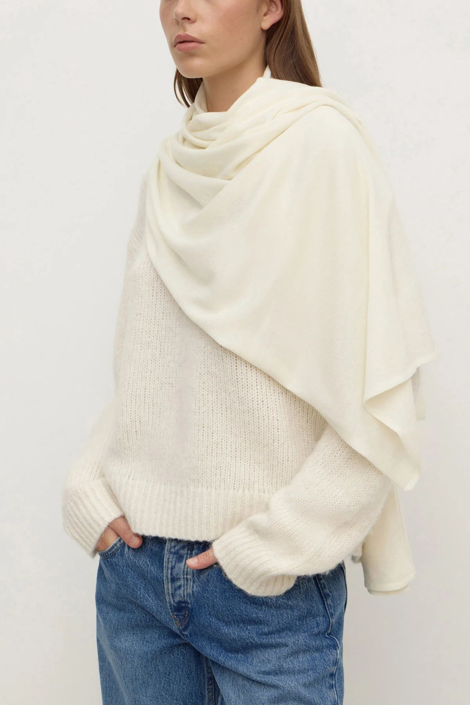 Wool Scarf - Cream