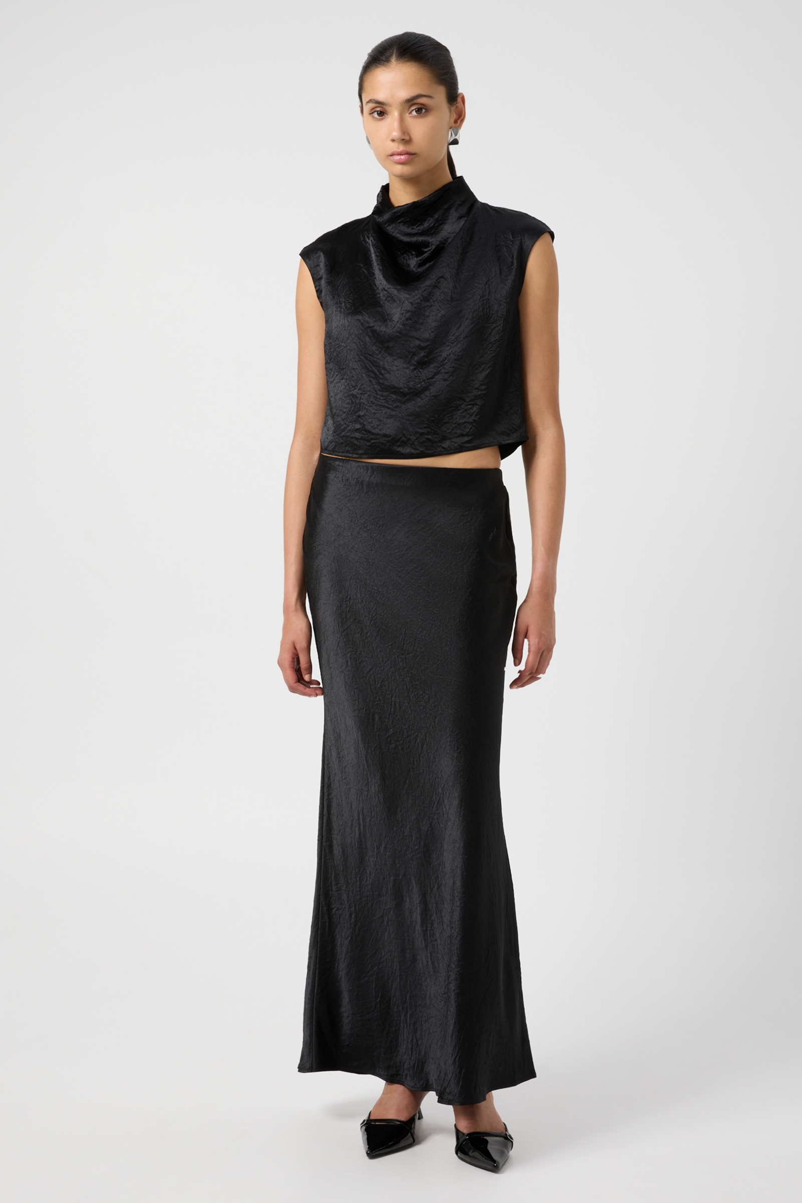 Bias Maxi Skirt - Black