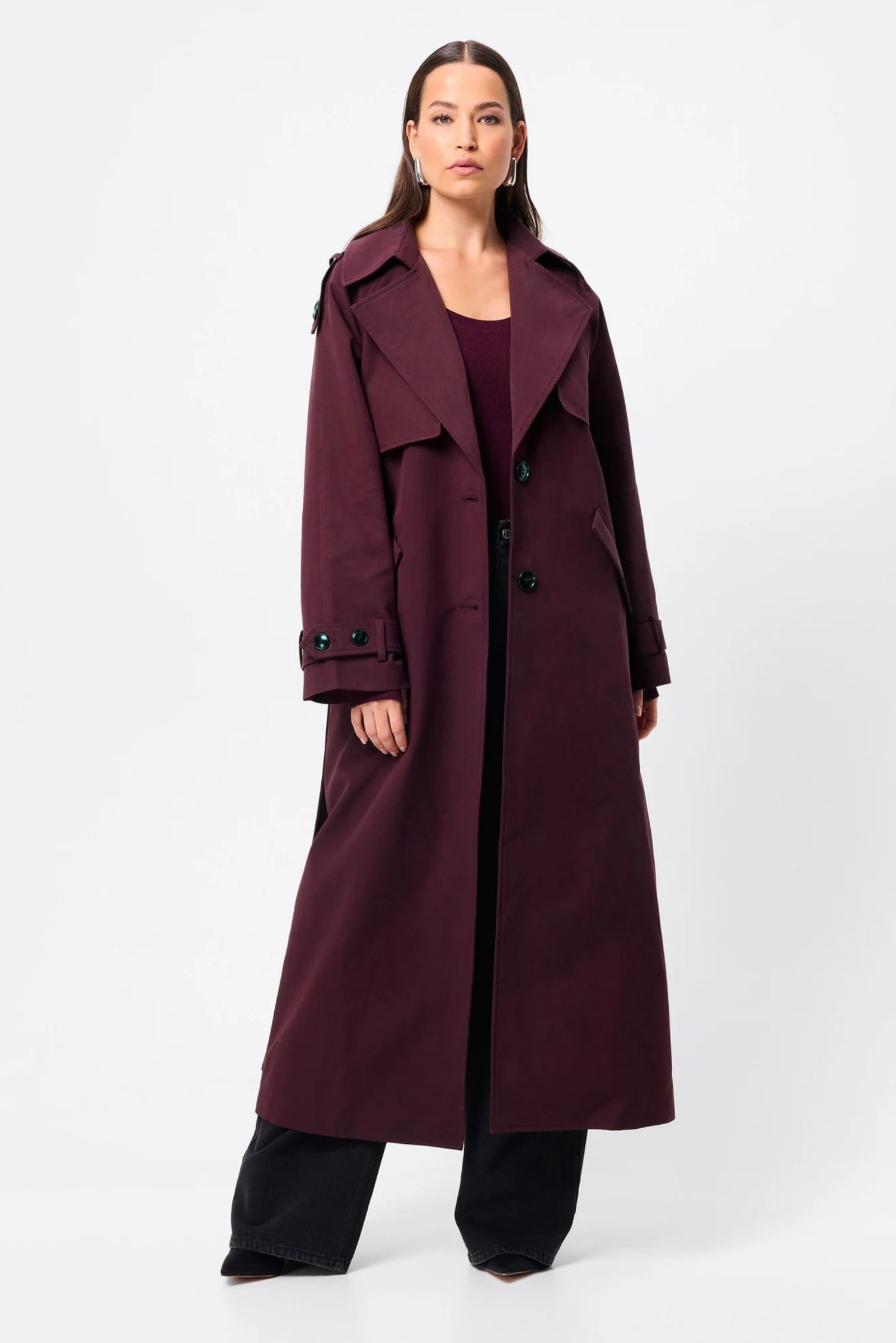 Franklin Trench Coat - Cherry