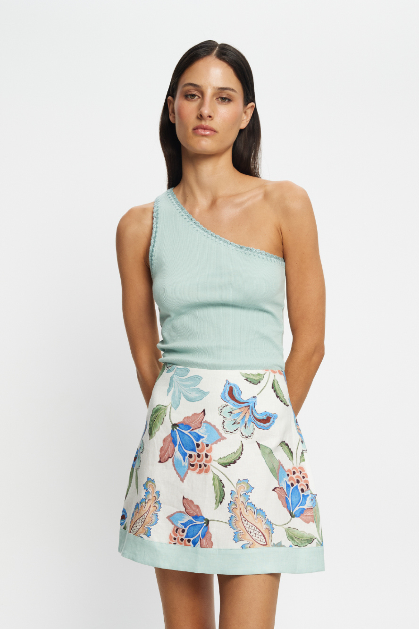Tallulah One Shoulder Tank - Haze