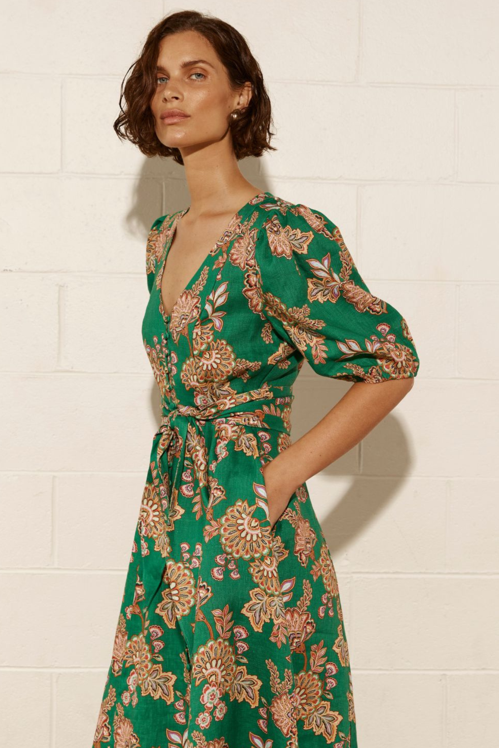 Ebb Dress - K'gari Palm Green