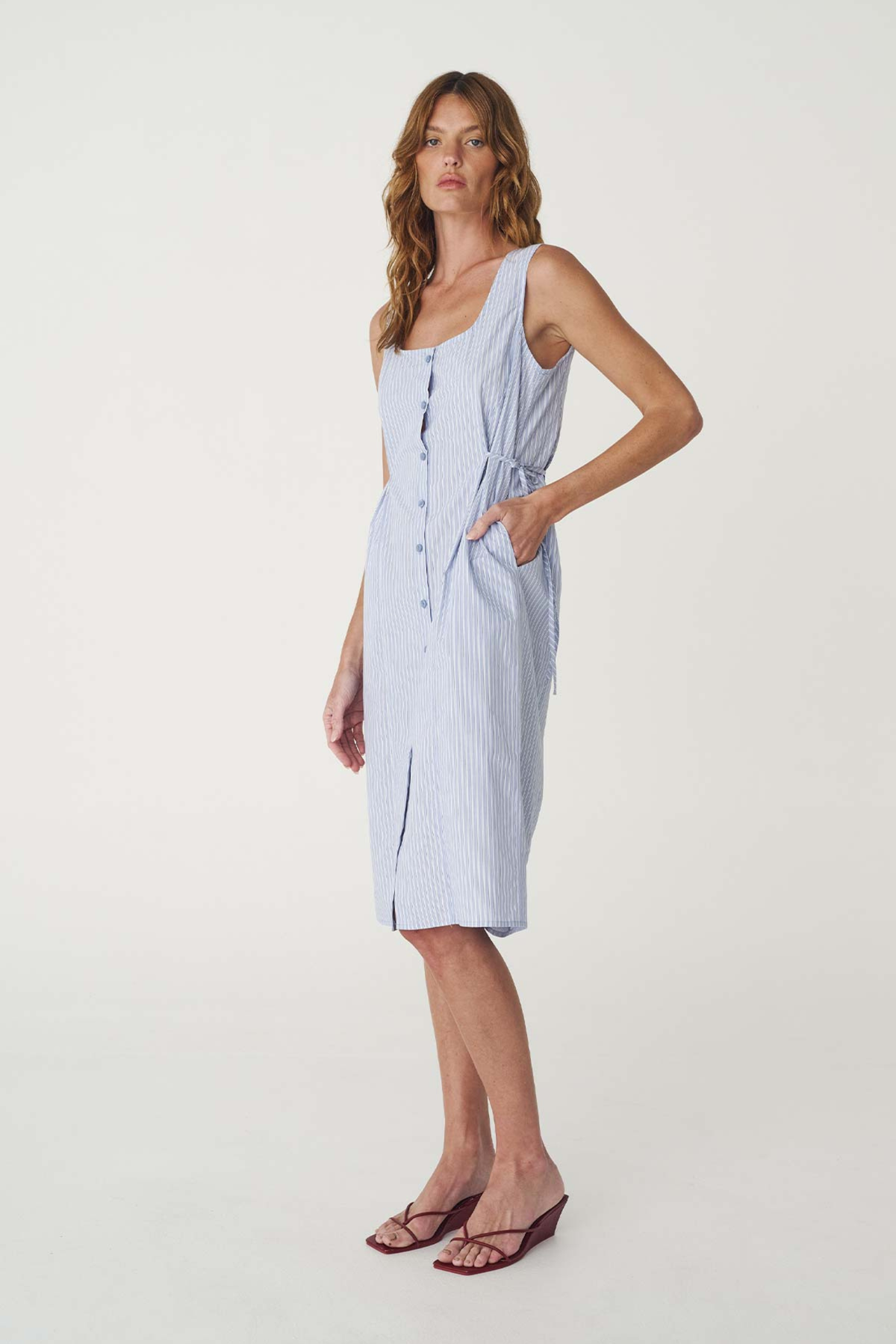 Dandy Midi Dress - Blue Stripe