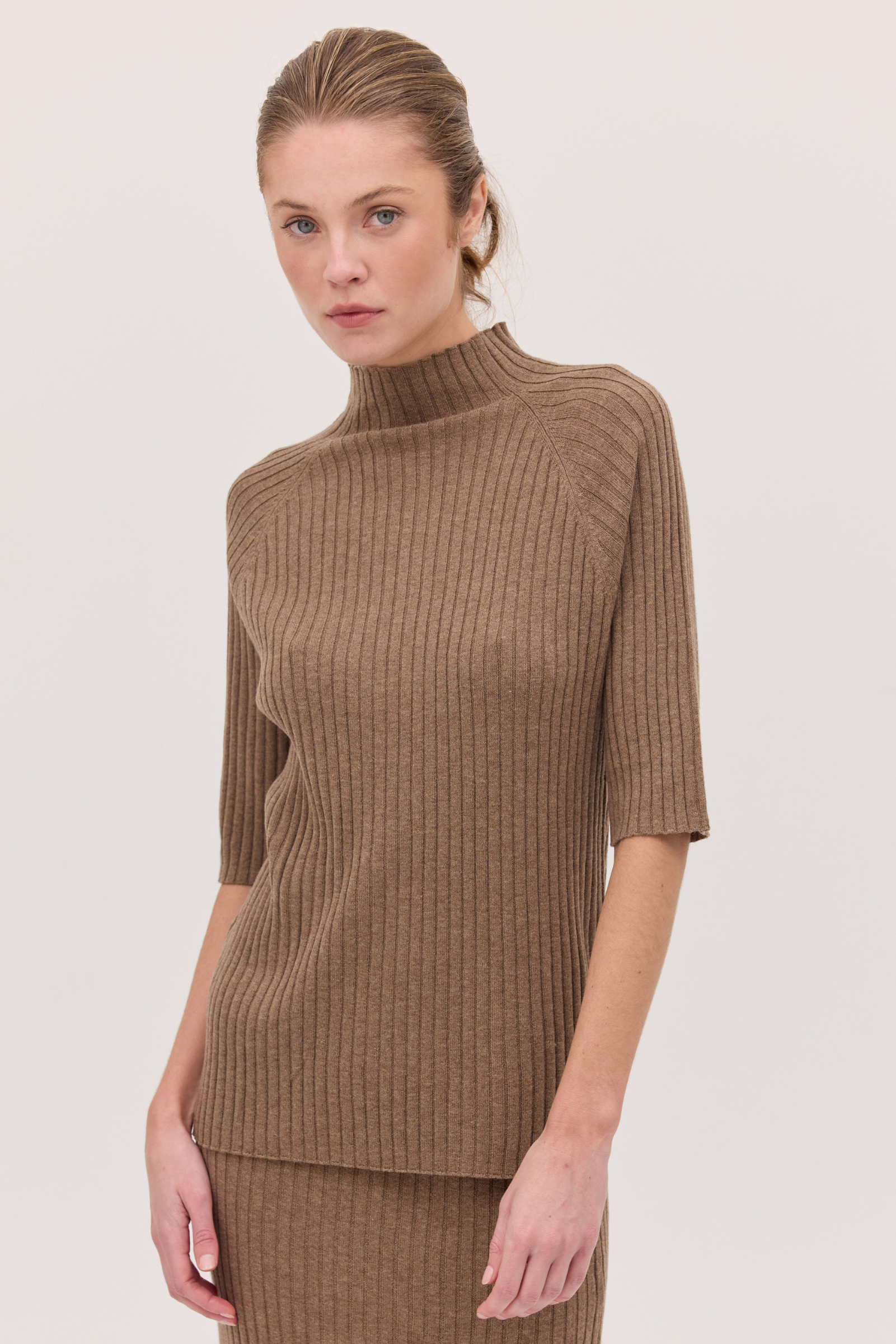 The Rib Knit Tee  - Hazel